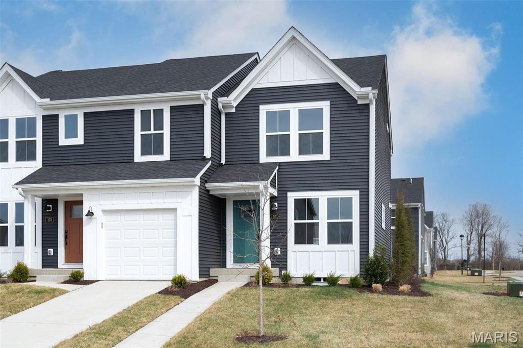 Some photos have been virtually staged. Trendy new Ashville American Classic plan by Fischer Homes in beautiful Townes at Streets of Caledonia featuring an open concept design with a spacious family room and kitchen that boasts beautiful stainless steel appliances, upgraded cabinetry with 42-inch uppers and soft close hinges, laminate counters, pantry that walks-out to the patio. Upstairs primary retreat with an en suite. plus 2 additional bedrooms and full bathroom. Full basement with full bath rough-in and a 1 bay garage. Some photos have been virtually staged.