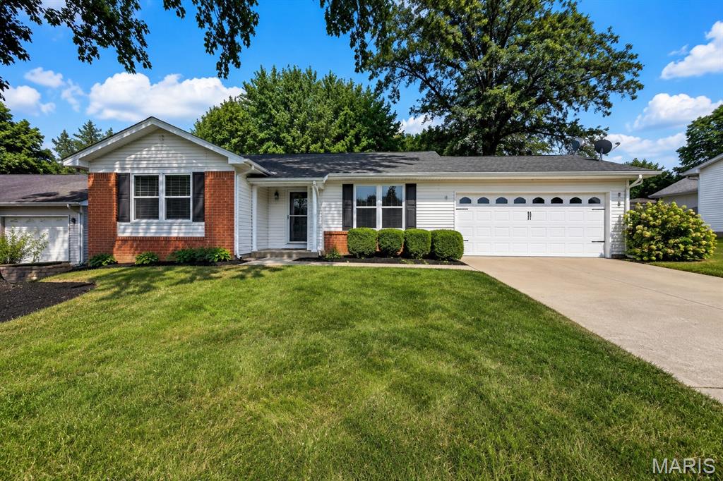 ADORABLE & AFFORDABLE IN THE HEART OF ST. PETERS! This 4-bedroom, 2-bath home makes the most of every square foot and offers more space than you might expect! The main level features a comfortable living area and an eat-in kitchen with refrigerator included and convenient access to the large backyard patio, perfect for grilling, entertaining or relaxing outdoors. The fenced yard provides plenty of room to enjoy and includes a nice-sized storage shed with a loft for even more storage. The partially finished lower level expands the living space with a rec room, full bath and additional sleeping area, plus a dedicated storage area with built-in shelving. An attached 2-car garage adds everyday convenience. Located in the desirable Francis Howell School District and close to shopping, dining, parks and major highways. A charming, well-planned home with flexible living space, great storage and plenty to offer!