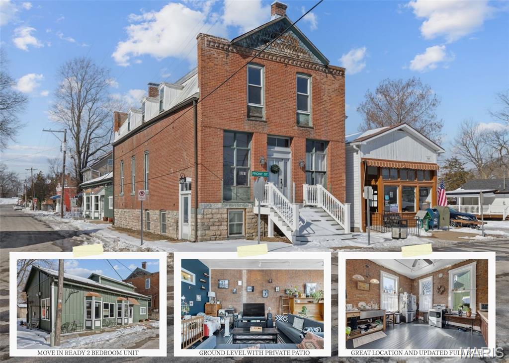 This one-of-a-kind investment property is looking for its next owner! Featuring TWO buildings on one parcel, this property offers three existing units with potential for a fourth, creating multiple income streams and flexible use options.

Unit One has housed Pothos Coffee for the past several years and now has a three-year lease in place for a new coffee shop expected to open in April 2026. With the upcoming Kimmswick street project, this location is well-positioned for continued foot traffic and long-term visibility.

Unit Two (brick building, main floor) is currently used as a studio apartment and features a full bathroom, kitchen, high ceilings, and beautiful exposed brick throughout. This space was previously operated as a photo studio generating $1,500/month and offers excellent potential for retail, office, a bridal or groom suite to pair with the nearby wedding estate, or a short-term rental, as Kimmswick is home to multiple successful Airbnbs. 

Unit Three (brick building, second level) is a one-bedroom apartment that previously generated $1,000/month. With light updating, comparable market rents suggest $1,400+ per month is achievable.

The lower level of the brick building offers sidewalk access and could serve as an additional business space, office, storage, or future unit.

The brick building offers exceptional flexibility, making this property attractive to a wide range of buyers. Depending on a buyer’s vision, the space could be utilized as short-term (Airbnb), mid-term, or long-term rental units, capitalizing on Kimmswick’s tourism, wedding traffic, and small-town charm. The main-level studio and upper-level space also lend themselves well to creative or boutique commercial uses, including a photo studio, bridal or groom suite in conjunction with the nearby wedding estate, boutique retail, professional office space, or wellness services. With multiple entrances, sidewalk access, and adaptable layouts, the property allows for a mix of residential and commercial uses that can evolve over time.

In total, the property is estimated to generate $4,250–$5,200 per month across all four spaces. Whether you’re looking to house hack by living onsite while rental income offsets the mortgage, or you’re an investor seeking a high-cash-flow, largely hands-off opportunity, this is a property worth serious consideration.