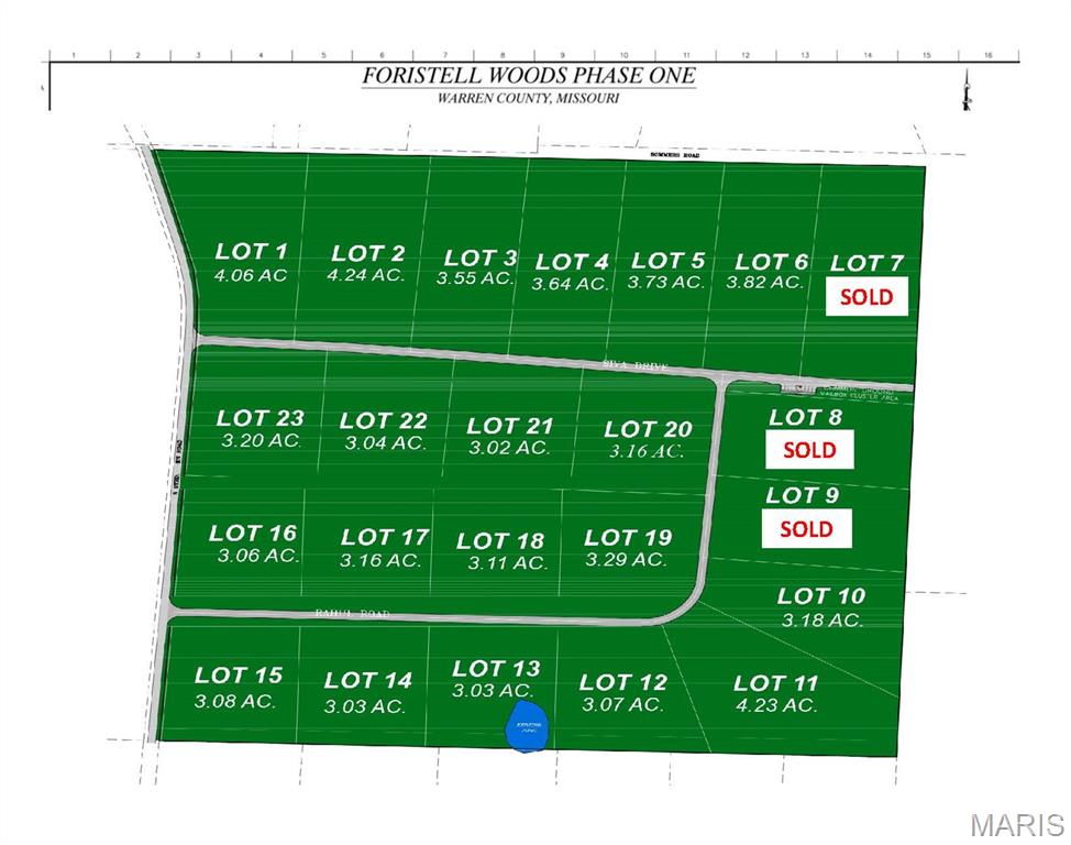 Welcome to Foristell Woods, an exclusive subdivision in Wright City offering 23 lots ranging from 3- 4.37 ac. These lots are perfect for building your custom home! Country setting with city convenience, located close to major highways & interstates.  Find your lot & start building your dream home today!