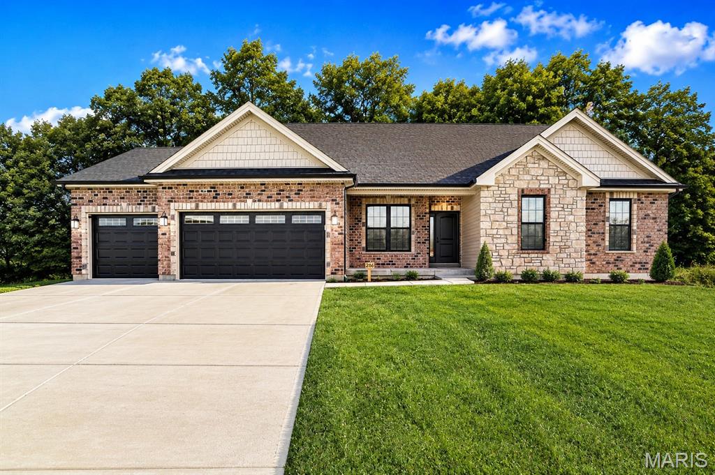 Welcome home to this beautifully designed new construction ranch in one of Washington, Missouri's most desirable communities. Offering 3 main-floor bedrooms plus a dedicated home office, this thoughtfully designed home delivers the flexible space today's buyers are searching for.

The three car oversized garage is a practical feature that also lends for future resale, as well as the walk out basement that is set up for future expansion.

The open-concept floor plan features a spacious great room that flows seamlessly into the designer kitchen with a large center island, quality finishes, and plenty of cabinet space—perfect for entertaining or everyday living. The private primary suite offers a relaxing retreat with a spacious walk-in closet and well-appointed bath, while two additional main-floor bedrooms provide comfortable accommodations for family or guests.

Need a place to work from home? The separate office is ideal for remote work, hobbies, or a quiet reading room.

Step outside to enjoy one of this home's most desirable features:  a private backyard that backs to mature trees, creating a peaceful setting for morning coffee, evening gatherings, or simply enjoying nature from your covered patio.

Located just minutes from downtown Washington, shopping, restaurants, parks, walking trails, and top-rated schools, this home combines modern living with an unbeatable location. With quality craftsmanship, energy-efficient construction, and the low-maintenance benefits of new construction, you'll spend less time on repairs and more time enjoying your new home.

Don't miss your opportunity to own a new home in Washington, MO with the privacy, layout, and location buyers have been waiting for. Schedule your private showing today!


Large backyard that backs to trees.  This plan features a spacious kitchen / dining / great room for gathering the family, and an office perfect for working from home. The kitchen includes an island with quartz tops, 42" cabinets, and upgraded appliance package.  Don't miss the three car garage, back deck, and oversized walk out patio.  The master suite includes a walk in shower, double vanities, walk in closet.  

Stone Bridge, by Northern Star Homes - Your Hometown Builder in Washington, Missouri