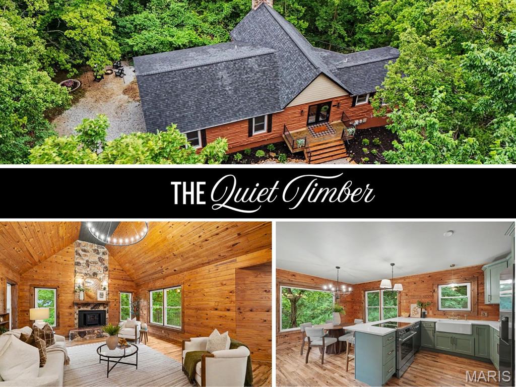 Tucked away on a secluded 2-acre wooded lot, this fully renovated rustic retreat feels like a private treehouse escape nestled among the treetops. Known as “The Quiet Timber,” this one-of-a-kind property blends cozy cabin charm with elevated modern updates, all surrounded by peaceful nature views and frequent wildlife sightings right from your own deck. Deer, birds, and the quiet sounds of the woods create a setting that feels miles away from it all.

Inside, soaring vaulted ceilings, grand chandeliers, and a stunning stone fireplace create a warm and inviting atmosphere full of character. Thoughtfully updated from top to bottom, recent improvements include a new roof and gutters, central HVAC installation, new water heater, new decking and railing, new windows, and completely renovated kitchen and bathrooms. The kitchen has been beautifully redesigned with all-new cabinetry, quartz countertops, farmhouse sink, and stainless steel appliances, while the bathrooms feature stylish modern finishes throughout.

The finished walkout basement expands the living space with a 4th bedroom, additional family room/living area, and half bath, ideal for guests, entertaining, or a private retreat. Step outside to enjoy the rebuilt deck overlooking the wooded canopy below, or unwind around the fire pit area under the stars. Whether looking for your primary residence or a seasonal getaway, the rustic charm, modern comfort, and total privacy come together beautifully at “The Quiet Timber.” Don’t delay, schedule your showing today!