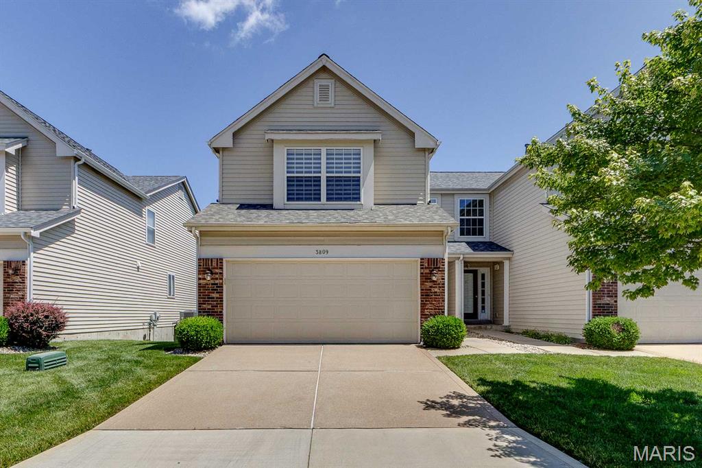 Tucked on a peaceful cul-de-sac in the highly desired Southern Manor community, this two-story villa offers exactly the kind of carefree lifestyle that's hard to find. The association handles the exterior upkeep,  landscaping, lawn care, and snow removal so you can spend your time traveling, relaxing, or enjoying your hobbies instead of yard work! This home has been in the care of the same owner for the past 16 years, and that long-term pride of ownership shows throughout.

At 1,774 square feet, this is one of the largest floor plans in Southern Manor giving you noticeably more room to live and entertain than most of the neighborhood.

From the street, a covered entry and brick-accented garage give the home great curb appeal, with mature landscaping and a well-kept lawn setting the tone before you even step inside.

Head through the foyer and you'll find a convenient main-level layout: a half bath just off the entry, and a first-floor laundry room tucked neatly out of the way.. no hauling baskets up and down stairs here. From there, the home opens into a bright and open living room that connects directly to the dining area, where a sliding glass door leads out to a private balcony overlooking green space and mature trees.  What a nice spot for morning coffee! The kitchen rounds out the main level with white cabinetry, granite
countertops, and a stainless steel range and microwave, with plenty of counter space for everyday cooking.

Upstairs, the primary bedroom is the star of the show: a truly generous, oversized suite with a large walk in closet, a real standout feature that's tough to find in a villa and highly sought after by many buyers. The ensuite bath keeps things simple and functional with a tub/shower combo and a single sink vanity. Down the hall, two additional bedrooms share a second full bath, giving family or guests their own comfortable space.

The lower level is a full, unfinished basement. An undisturbed blank canvas for storage, a workshop, or future finished living space, whatever best suits the next owner's needs.

This wonderful villa is located in the Mehlville School District and is convenient to nearby shoppes, restaurants, and parks, with easy access to I-270 and I-55 for a quick commute anywhere around St. Louis.

Low-maintenance living, one of the larger floor plans in the subdivision, and a location close to everything. Villas like this in Southern Manor don't come around often.  Don't miss out! Schedule your showing today.