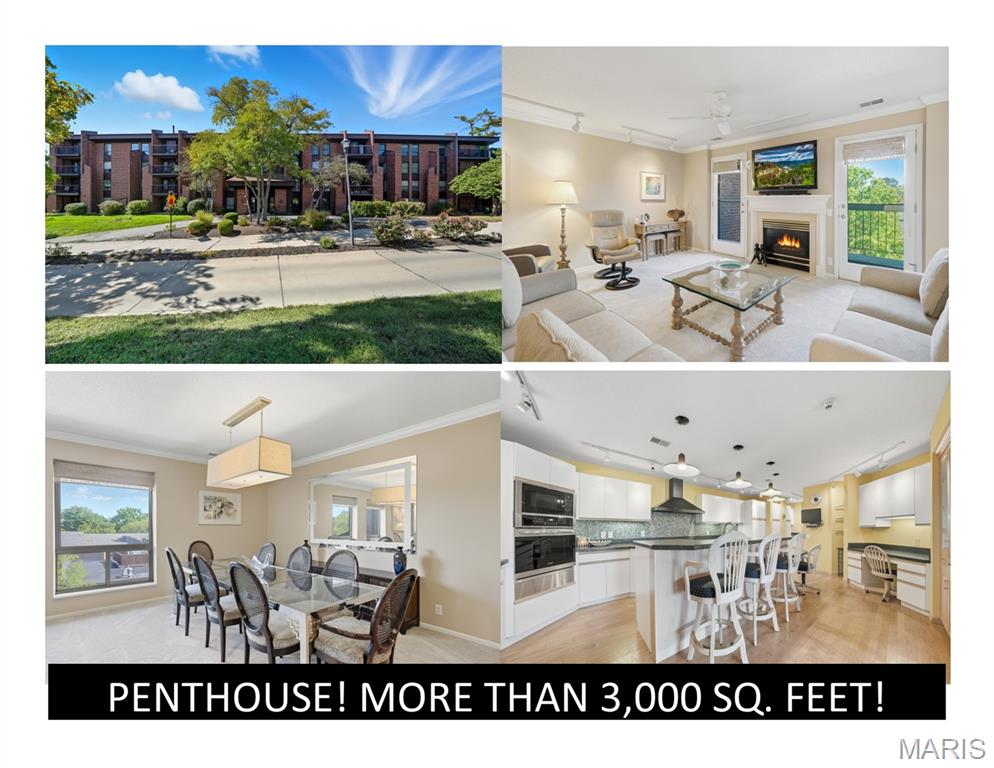 RARE opportunity to own THE CROWN JEWEL of Coeur de Royale!  Two Top Floor condos were Masterfully combined and constructed into the PENTHOUSE featuring 3200 Sprawling Square feet of Light, Bright, Comfortable Secure living all on ONE level. 3 Bedrooms (primary suite with walk in closet), 3 Full baths, Separate Family Room plus 2 Balconies. The spacious Gourmet Kitchen (Bosch DW, Jenn-Aire range, appliance garage, etc.) features a butler pantry/station and wet bar and opens to a generous Dining/Living Room combination with Elegant Built-in Cabinets. All appliances remain. Open Floor Plan, Abundant Closets, Huge private laundry room complete with countertops and generous cabinets/storage, sink, refrigerator and washer/dryer. Zoned heating & cooling, elevator to all floors in the building,  2 assigned garage spaces, 2 storage lockers. Other features too numerous to list. Great for entertaining. This is a must see for your discriminating buyer. Divided floor plan is ideal for privacy when out-of-town guests stay over in the 3rd BR. Location: End Unit, Top Floor! Amenities include an outdoor inground pool, tennis court, clubhouse.