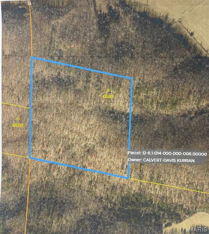 40 acres +/- wooded ground. No known deeded easement.