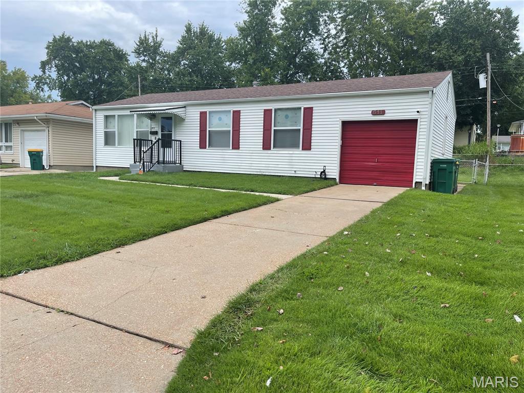 Welcome to this clean 3-bedroom, 1 and 1/2 bath ranch in St Louis County. This well-maintained home features a newer gas stove and microwave. It also comes with a newer stainless steel refrigerator. Plus a newer washer and dryer. Newer living room custom-made blinds with a beautiful hardwood floor. The kitchen, hallway, and bedroom flooring was replaced with laminate in 2020. The home has a full basement with a half bath. The basement also has a large storage area that could be used as a sleeping area if needed. A large deck (11 x 10) in the back is covered by a nice awning and has removable screens. It also has an attached one-car garage. This is a great family home and/or a strong investment property. Worth a look.