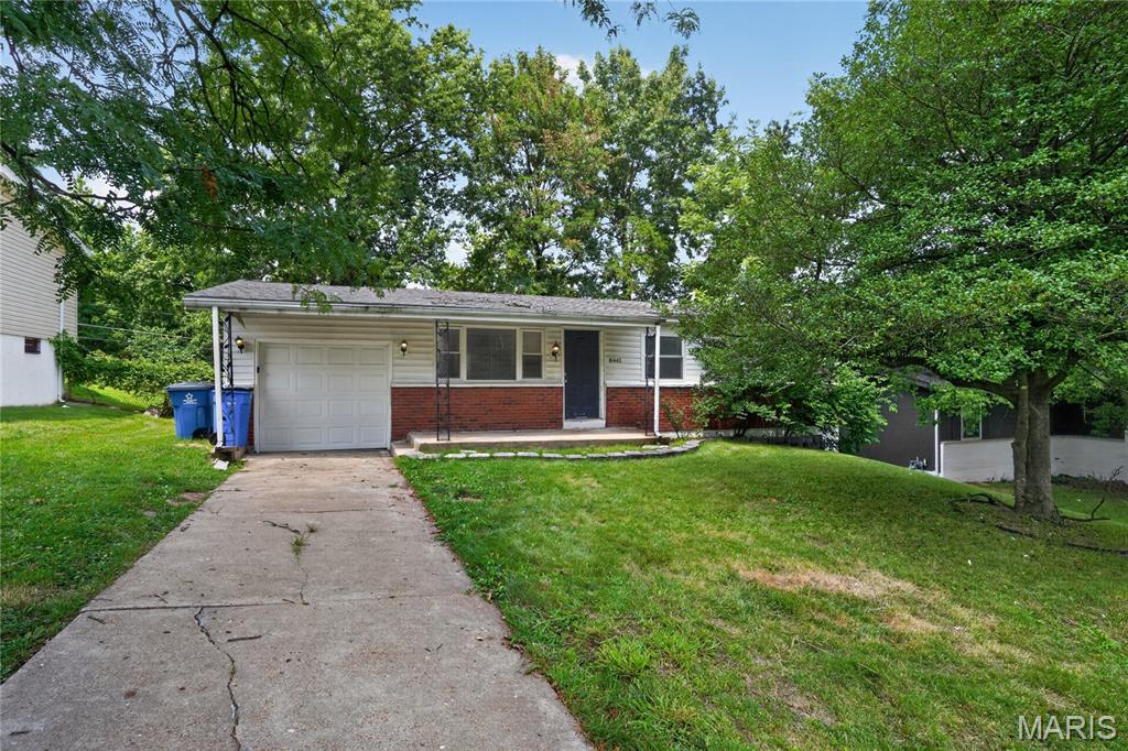 Welcome home to 8441 Brotherton Ln, a single-story ranch residence offering low-maintenance living in St. Louis! Featuring 3 bedrooms, 2 full bathrooms, and 988 square feet of functional main-level space, this home delivers ideal comfort and accessibility.  Inside, bright and comfortable common areas flow naturally into a functional kitchen and dining space. All three bedrooms are conveniently situated on the main level alongside two full baths, providing great everyday privacy and layout efficiency. Outside, the property sits on a pleasant lot featuring attached garage parking and a spacious yard ideal for outdoor gathering, pets, or gardening. Centrally located with convenient access to local schools, parks, and major thoroughfares