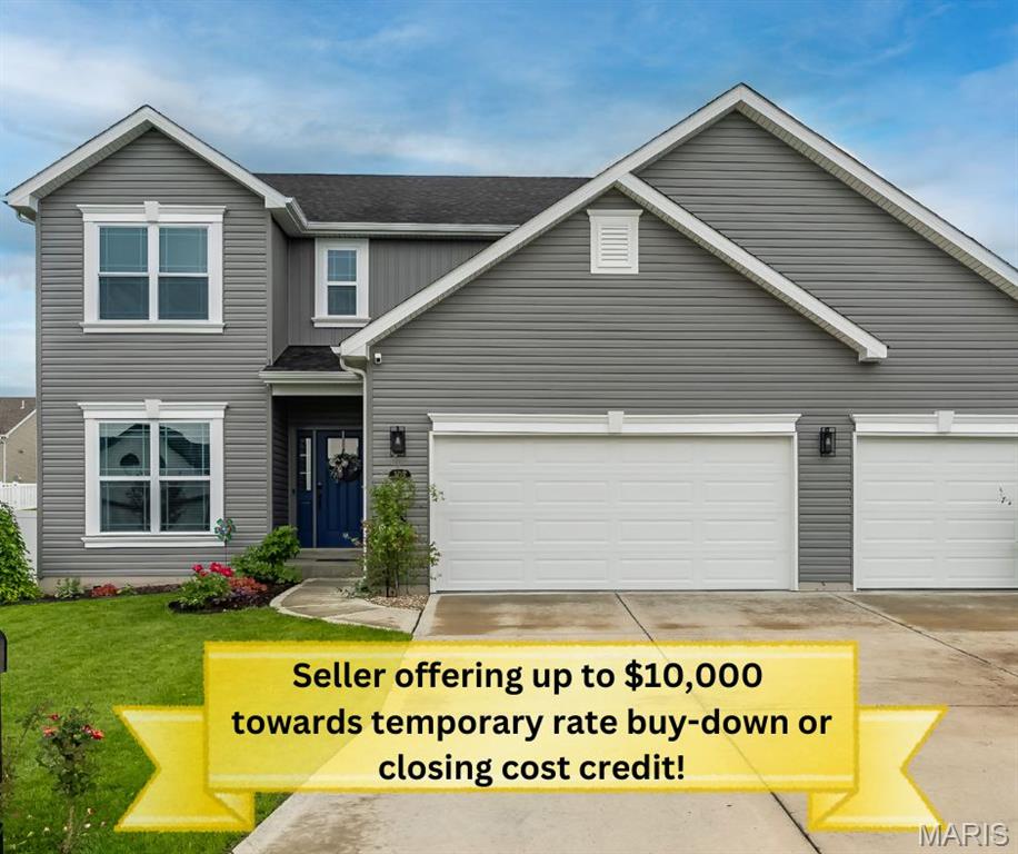 Sellers are offering up to $10,000 towards a temporary interest rate buy-down or closing cost credit! 
This beautifully styled 2-story offers over 2,400 sq ft of light-filled, effortlessly functional living space with the kind of aesthetic buyers are constantly saving on Pinterest! From the moment you walk in, the vibe is elevated—wide open spaces, designer lighting, bold accent walls, a sleek fireplace, and a kitchen that steals the show with an oversized island, walk-in pantry, and room for everyone to gather. Upstairs, the spacious primary suite feels like a true retreat with a spa-inspired bath, while every bedroom features a walk-in closet because this house actually understands storage needs. Outside is where things get extra special—a fully fenced backyard, covered patio for summer nights, and a peaceful koi pond that brings the perfect touch of serenity and charm. Add in the 3-car garage, main floor laundry, and neighborhood amenities, and this one checks boxes buyers didn't think they could get in one house. Recent upgrades include kitchen appliances, custom pantry organization with an electrical outlet perfect for an additional refrigerator or freezer, and custom organization in the primary walk-in closet. The unfinished lower level offers a rough-in bath and egress window for future expansion. Nestled on a quiet street in sought-after Majestic Lakes, residents enjoy a welcoming community atmosphere and convenient access to highly regarded Troy schools known for their strong academics, college prep opportunities, and wide variety of extracurricular activities. This home brings the perfect mix of modern comfort and everyday escape!