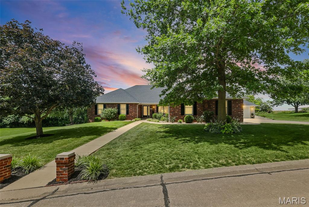 You will fall in love with this beautiful full brick 3BR/4BA ranch home w/a 3 car attached garage plus a 30 x 40 detached garage heavily insulted, fire/sound proof & built w/extra attention to detail. You will feel like you have your own private vacation spot right at home while enjoying your private inground pool, patio & gazebo. This home has been well maintained with many updates. Beautiful leaded glass door leads into the foyer entry featuring an open floor plan making it perfect for entertaining. The kitchen is every cook's dream with plenty of beautiful cabinetry featuring crown molding, pull out shelving, granite counter tops, double convection oven, tiled backsplash, center island w/5 burner cooktop & seating area. LR features vaulted ceilings & 2 ceiling fans. Atrium doors lead to the in-ground pool from the LR & kitchen. Formal DR w/wood floors.  Primary BR features crown molding, walk-in closet w/custom shelving. Primary BA w/ dual quartz vanity tops, jetted tub & separate walk-in shower. Nice size BR's w/dbl door closets. Full guest BA updated w/ dual quartz vanity. Laundry Room & 1/2 Bath are one room. 6 panel wood doors on main level, Andersen windows & central vac. Lower level offers a FR, kitchen, work out room, office & full BA. Don't miss out on this spectacular home!!
A/V recording on premises