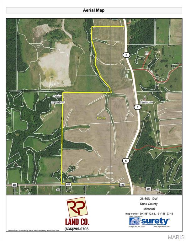 161 ac in Knox County, Missouri with 152 ac tillable.  Owner is willing to sign a 3- or 5-year lease paying $250 per tillable acre. Farm has a hunting lease in place paying $3000 per year. Priced at $8,000 per acre. Will be subject to a survey.