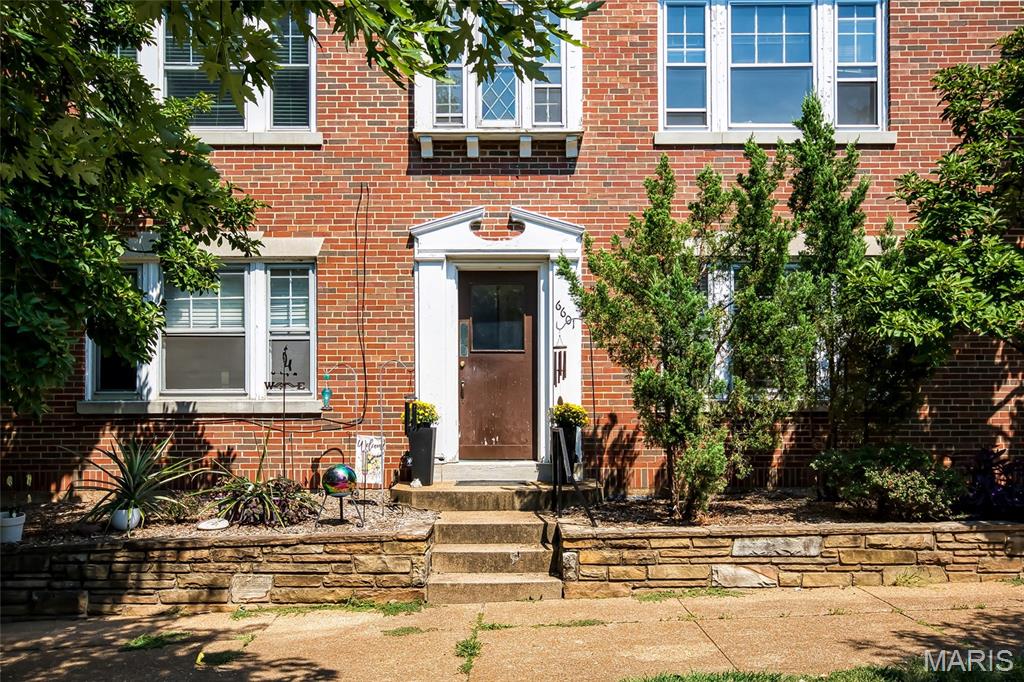 Welcome to Clayton !   The three family known as 6601 Alamo.Avenue, 2W ... One bedroom, one bath upper level unit with a few steps to get you there. Begin the delightful  tour of the unit. in the living room with natural sunlight, window treatments, wood floors  and a coat closet.  A separate dining room will accommodate any size gathering/table. The kitchen has lots of cabinetry, a pantry, good counter space and a man door leading to the exterior stairwell. Appliances include a refrigerator, an electric stove, dishwasher, and built-in microwave. The hallway leads to the  bedroom, a linen closet and bath. The bedroom has a good size closet and ceiling fan. The hallway bath is bright, splashy and fun. The basement has w./d hook-ups and a storage closet. Pets; Cats are allowed with a $250.00 non-refundable pet deposit and $25.00 extra per month. The unit security deposit is $1000.00 and the lease term is one year or more. The tenant pays gas and electricity. Owner pays for water, sewer and trash. The owner is ordering occupancy inspection with The City of Clayton. There is an application process in order to be approved for the unit. Near schools, shops, groceries and parks. Garage parking a possibility.