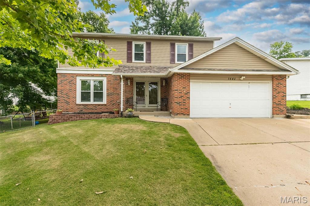 This updated brick 2 Sty offers an open, light-filled layout that features stylish finishes and accommodates comfortable daily living. The welcoming living room is accented by a large full-height window & wide plank flooring that extends into the formal dining room and step-down family room. The chef’s kitchen featuring white cabinetry, quartz countertops & stainless steel appliances is ideal for both everyday living & entertaining. The spacious primary bedroom offers an appealing retreat with walk-in closet & ensuite bath with dressing area. 3 Additional bedrooms & hall full bath complete the 2nd floor living quarters. Lower Level entertainment space includes recreation room & game room plus ample storage space. Situated on a level lot with deep backyard,  expansive patio & 2-car garage. Conveniently located just minutes from shopping, restaurants, Maryland Heights Community Center & Creve Coeur Lake Park with easy access to major highways. Award-winning Parkway School district.