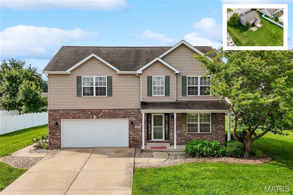 Wonderful 5 bedroom, 3.5 bath home in the heart of Mascoutah.  This home has been recently updated with new carpet throughout, fresh paint, new deck and water heater.  Upon entry you notice large living room with gas fireplace, separate dining room, eat-in kitchen with breakfast island, pantry, and stainless appliances, main floor laundry and bright windows. Upstairs features 4 spacious bedrooms including a vaulted primary suite with plenty of closet space, dual vanities, soaking tub and separate shower. 3 guest bedrooms and full hall bath complete the upper level.  The lower level is perfect for entertaining and guests with a fifth bedroom, full bath and recreation area.  The level backyard has a concrete patio in addition to new deck.