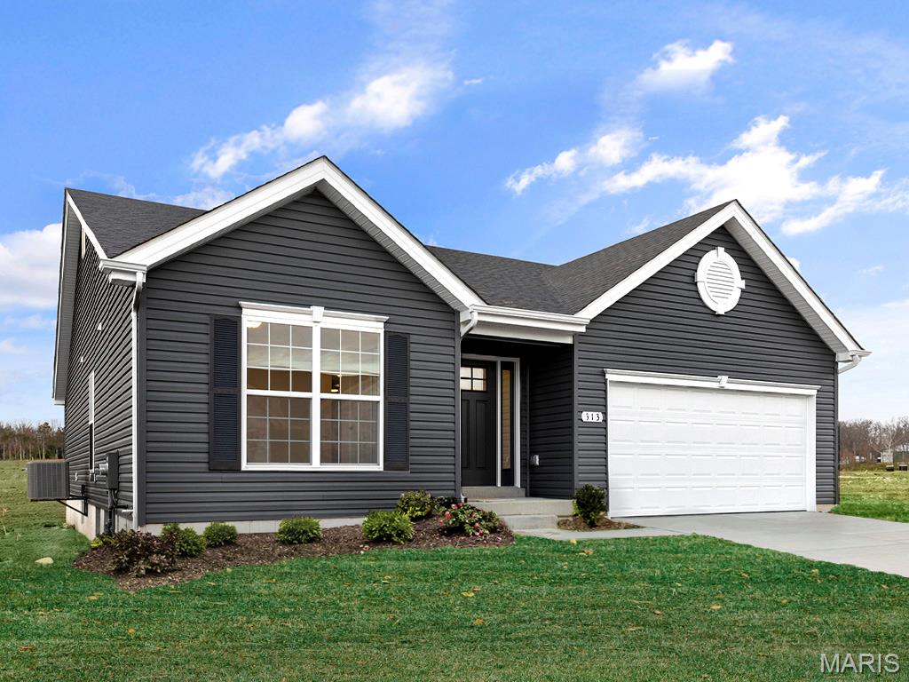 New McBride Homes Aspen 3BR & 2BA, ranch-style home will be available this winter! Enjoy an open floor plan with a great room w/ceiling fan, 6ft windows & wood laminate flooring in the main living area. The kitchen features level 4 Brellin White 42” tall cabinetry, quartz countertops, stainless steel GE appliances, & a peninsula with a flush breakfast bar. The primary suite has a walk-in closet, & private bath with a double sink vanity & a 5ft walk-in shower. Two extra bedrooms & a full bath add convenience. Extras include ceiling fan prewires, main floor laundry, white two panel interior doors, a 2-car garage with coachlights & more! The lower features ¾ bath rough in for a future finish. Deer Meadows offers beautiful new homes in Sullivan, MO with convenient access to I-44, shopping, dining, and outdoor recreation in Franklin County. Enjoy peace of mind with McBride Homes’ 10 year builders warranty & incredible customer service! Display photos shown.
