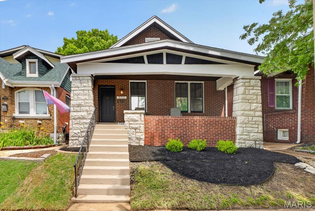 Charming South City Brick Home with Timeless Character! 

Welcome to 5731 Goener Ave, a beautifully maintained 3-bedroom, 1-bath home that blends timeless charm with modern updates. The inviting brick exterior and stone-trimmed porch set the tone for this classic St. Louis home, while inside you’ll find bright, open living and dining spaces accented by original stained-glass windows, hardwood floors, and contemporary lighting.

One of the home's standout features is the bonus room located directly off the primary bedroom, offering endless possibilities. Whether you envision a private home office, sitting room, dressing area, or nursery, this flexible space adds valuable functionality and convenience.

The unfinished basement offers ample storage or the perfect opportunity to expand your living space. Step outside to enjoy a flat backyard enclosed by a vinyl privacy fence, ideal for gatherings or pets. This home also includes a detached two car garage providing secure parking and convenience. Sellers are including a home warranty for added peace of mind at closing. 

This home combines historic character with modern comfort—ready for its next chapter in one of Bevo Mill’s most welcoming neighborhoods.