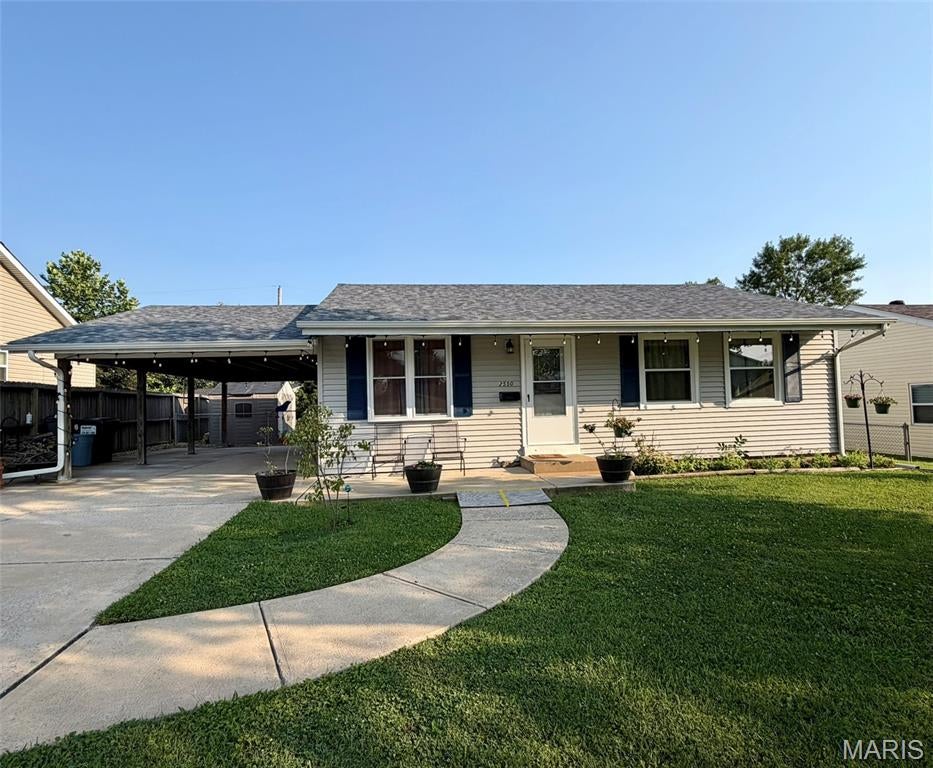 REDUCED PRICE - MOVE IN  READY! City inspected and PASSED. This beautifully maintained property is a must-see. Nestled in the desirable Maryland Heights community, it enjoys a comfortable setting while remaining close to shopping, dining, and everyday amenities. NEW roof. Inside, NEW windows, flooring, NEW kitchen cabinets, and counter tops, NEW kitchen lighting and ceiling fan, NEW interior doors, baseboards and trim creating a clean, modern feel. The welcoming family room offers a warm, relaxed atmosphere and opens seamlessly to the kitchen. The updated bathroom adds a fresh, stylish touch. The beautiful finished lower level provides even more versatile living space, ideal for a media room, recreation room, or home gym, along with a large bonus sleeping area featuring an oversized closet for additional storage. Many more features and updates. Grab some drinks and head out to the covered back patio and enjoy the day looking over a large fenced backyard. This home combines comfort, functionality, and an excellent location—making it a wonderful place to call home. Hurry!