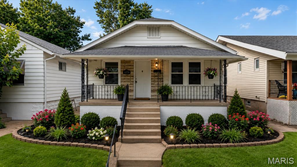 Welcome home to this beautifully updated and move-in ready bungalow in the heart of South St. Louis! This charming home features 2 bedrooms, 1 full bath, and a bright sunroom that provides the perfect space for a home office, reading nook, or additional living area. Recent updates make this home truly turnkey, including a brand-new kitchen with new cabinetry, countertops, sink, and stove. Additional improvements include fresh interior and exterior paint, updated lighting fixtures throughout, new flooring in the kitchen, sunroom, and bathroom, plus an updated bathroom with a new vanity and toilet. The spacious backyard offers plenty of room for outdoor enjoyment and includes a detached  oversized 1-car garage being sold as-is. Whether you're a first-time homebuyer, downsizing, or looking for a great investment opportunity, this home offers comfort, convenience, and value. Conveniently located near parks, shopping, restaurants, schools, major highways, and downtown St. Louis, you'll enjoy easy access to everything the city has to offer. Don't miss this affordable opportunity to own a nicely updated home in a desirable South City location. Schedule your private showing today! The house passed St. Louis City occupancy inspection.