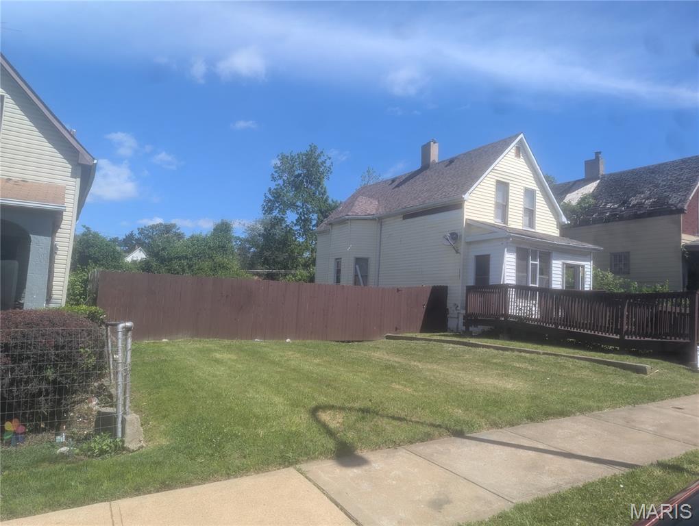MOTIVATED SELLER. (WANTED --- INVESTORS OR HOMEOWNER'S NO WHOLESELLERS. ONLY SOLID BUYERS WELCOME.) "SELLER IS LICENSE AGENT" 1.5 story, frame home with 1 bedroom on the main floor and two bedrooms upstairs, 1 full bath on the main floor, 1/2 bath on second floor and full basement unfinished. BIGG lot next door is also a part of the sale. The lot is ideal for children, pets, and family fun! This property is being sold in current condition. No repairs, warranties, disclosures or inspections provided by the seller. Your proof of funds or a pre-approval letter dated within the last 30 days must accompany all offers.