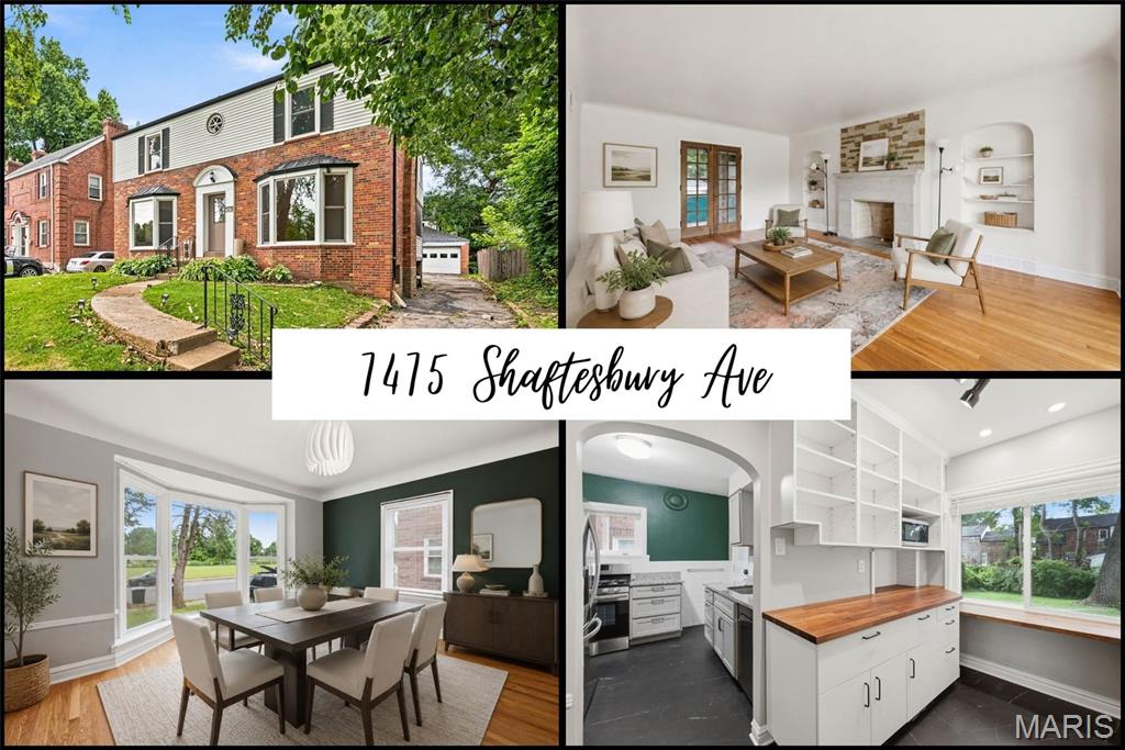 Charming and full of character, this beautiful 2-story home sits in the heart of University City directly across from UCity High School and just minutes from The Loop, Clayton, Ladue, Creve Coeur, and more. Rich wood flooring flows throughout the main living areas and all upstairs bedrooms, complemented by timeless 1940s details including coved ceilings, arched doorways, custom molding, and built-ins. The spacious living room features wood floors, a bay window, fireplace, built-ins, and French doors leading to a screened-in deck—perfect for relaxing or entertaining. The large dining room offers wood flooring, a bay window, updated chandelier, and fresh paint. The newly remodeled kitchen is a showstopper with granite countertops, a sink overlooking the backyard, and an incredible custom butler’s pantry. A newly remodeled half bath completes the main level.

Upstairs, the primary suite features wood floors, double closets, abundant natural light, and French doors opening to a private screened-in balcony. Two additional generously sized bedrooms offer wood flooring, including one with a large walk-in closet. The fully remodeled full bath includes a separate shower and soaking tub.

The walk-up basement provides convenient access to the backyard and features a laundry area with a handy laundry chute, along with plenty of space for storage. Additional highlights include a partially fenced private backyard, two-car detached garage, and newer windows, roof, siding, water heater, and HVAC. A rare opportunity to own a home that blends timeless architecture with thoughtful updates in one of UCity’s most desirable locations.