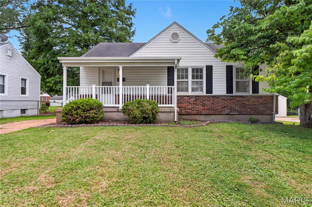 Upgraded 3-bedroom ranch located in the sought-after Duchesne subdivision! This charming home sits on a fantastic level lot and is sure to impress from the moment you step inside. The spacious living room features fireplace with exposed brick and  high ceilings, creating a warm and inviting focal point. With a functional floor plan, fresh neutral paint throughout, and an updated kitchen boasting a new dishwasher, beautiful countertops, and a stylish backsplash, this home offers both comfort and modern appeal. Partially finished lower level provides valuable additional living space with a bar and half bath.
Outside, enjoy the large deck overlooking a generous level backyard perfect for family gatherings, entertaining, or simply relaxing. With newly refinished flooring and move-in ready condition, this upgraded ranch is an incredible opportunity in Florissant. Level fenced backyard great for kids and pets!