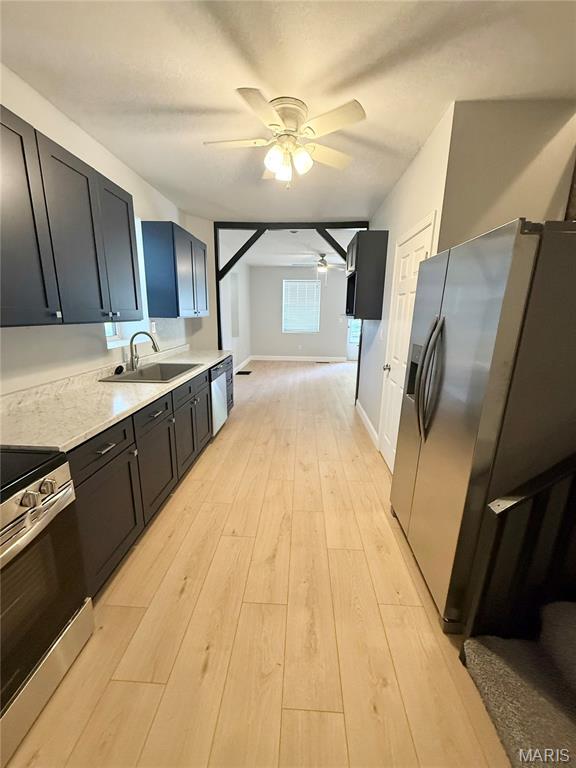 Two Story Duplex with Covered Front Porch, LVP Flooring Throughout Main Living Areas, 14 x 13 Living Room Opens to 14 x 8 Galley Style Eat In Kitchen with Solid Surface Counter Tops, Stainless Steel Appliances Include Glass Top Electric Range with Built In Microwave, Garbage Disposal and Refrigerator, 10 x 9 Dining Area, 14 x 14 Master Bedroom, 12 x 10 Second Bedroom, Full Hallway Bathroom, Partially Finished Basement Includes 10 x 9 Third Bedroom, Washer and Dryer Available, Lawn Service, Water and Sewer Included, Available Now.