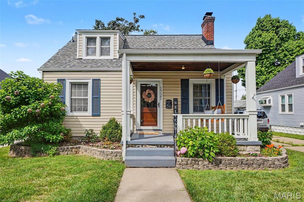 Charming Historic Character Meets Modern Style!
Step into this beautifully updated, Cape Cod-style, 1.5 story home where timeless craftsmanship and thoughtful renovations come together seamlessly. From the moment you arrive, you'll appreciate the inviting curb appeal and classic architectural details that set this property apart. On your way in, you’ll notice a comfy, raised and covered porch offering an inviting porch swing, which stays!  Step inside to find rich, hardwood floors, abundant natural light, and a welcoming atmosphere. The spacious living and dining areas offer the perfect blend of comfort and functionality, ideal for both everyday living and entertaining guests.
The updated kitchen features stylish cabinetry, stainless steel appliances, quartz counters and attractive, herringbone tile backsplash. Oh, and the fridge stays! You can’t possibly overlook the cute breakfast nook with built-in banquette seating and an updated, vintage-inspired design. Throughout the home, modern fixtures and carefully selected finishes complement this home’s historic charm.
The beautiful hardwood flows seamlessly into bedrooms 2 and 3 which provide comfortable retreats with ample natural light. The renovated, main-floor bathroom showcases contemporary design with attractive tilework, an updated vanity, and quality finishes.
Escape to your own private upper-level retreat. This expansive primary suite offers an impressive amount of space rarely found in homes of this era. Vaulted tongue-and-groove ceilings with exposed beams create a warm, cottage-inspired atmosphere, while the open-concept layout provides ample room for a king-sized bed, sitting area, home office, or reading nook. Natural light fills the space, enhancing the suite's inviting feel. A mini-split system also ensures that this upper-level oasis remains perfectly temperature-controlled. The adjoining ensuite bath features an updated vanity with granite countertop, subway tile shower, and a charming window seat. With its architectural character, generous proportions, and private upper-level location, this primary suite serves as a true owner's sanctuary.
The finished, lower-level rec room is ideal for entertainment, a media room, home office, fitness area, or playroom.  Featuring recessed lighting, updated flooring, a built-in beverage station, and mini refrigerator (stays!) 
The unfinished basement area is clean and dry with ample storage, plus a washer and dryer that can also stay!
The privacy-fenced backyard features a brick patio, custom pergola, string lighting (stays), mature trees, and generous green space. Perfect for entertaining, relaxing around a fire pit, gardening, or enjoying outdoor living in a private setting. The patio furniture and firepit can stay as well!

This home is just a 5-min drive (or Uber ride), 6 min bike ride, or 21 min walk to HISTORIC ST CHARLES MAIN ST! 
Ideally located near restaurants, shopping, parks, and major commuter routes, this move-in-ready home offers the perfect combination of character, charm, convenience, and modern updates.
Don't miss the opportunity to own a home that delivers both historic charm and contemporary comfort. Schedule your private showing today!