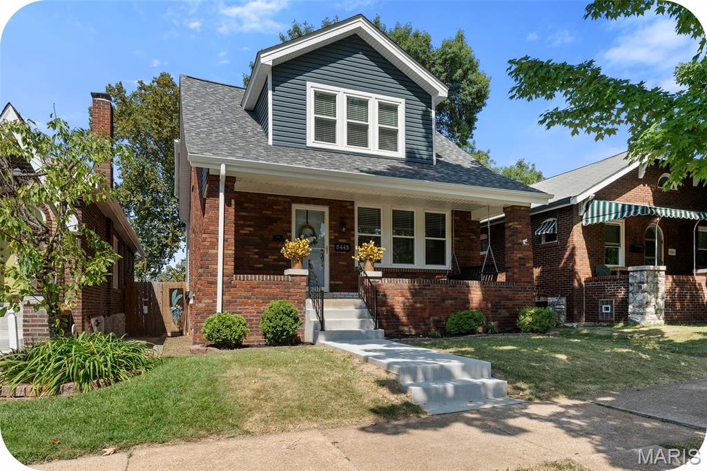 Welcome to 5445 Finkman in the heart of Princeton Heights! This charming and spacious bungalow is an absolute beauty. It perfectly blends classic character with thoughtful modern updates. Located on a tree-lined street with equally charming homes.  You’ll fall in love before you even step inside. You are greeted with a large front porch—perfect for relaxing on the swing with your morning coffee or evening drink.  Inside, the home shines with gorgeous original woodwork, stained glass windows, an original fireplace, and BRAND-NEW wood flooring throughout the main level. The updated kitchen offers plenty of cabinet, counter space, breakfast bar seating and opens seamlessly to the rare family room addition, creating a comfortable and functional layout for entertaining.   Upstairs, you’ll find three generously sized bedroom &  an updated hall bath. The spacious primary suite features a spa-like bathroom and walk-in closet.  Outside, enjoy a newer low-maintenance deck, private fenced yard, and a two-car carport. Major updates include NEW roof, NEW siding, and NEW windows, giving you peace of mind for years to come! Located just moments from neighboring favorites like Onesto’s at the end of the block, Russell’s, and Clementine’s. You can easily meet friends, family and neighbors every day of the week for dinner, drinks, or dessert!  You’re not dreaming—this home truly has it all. Come quick!