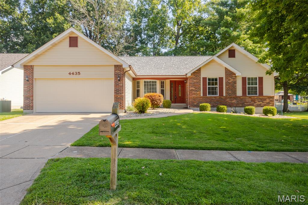 What will you love most about this South County ranch?  Will it be the convenience factor-- a quick on & off the highway?  For the outdoor enthusiast it might be the close proximity to the Meramec River Trail and Arnold Park?  Or is it the large square footage & open floorplan?  Whatever the reason, this 3bd/2ba ranch with finished basement is a can't-miss!  The vaulted ceilings and gas fireplace of the great room are the centerpiece of the house and seamlessly connect the main living space-- making it the perfect home for entertaining.  The kitchen features stainless appliances, breakfast bar, and pantry, while the breakfast room includes easy access to the covered backyard patio.  The HUGE primary bedroom is a one-of-a-kind for the area including both a walk-in closet AND full en suite with double vanity & walk-in shower.  Two comfortably-sized bedrooms, laundry/mud room, and two car garage round out the main level.  The wide-open finished lower level nearly doubles the home's sqr ftg offering plenty of space to spread out, in addition to ample storage space.  A newer water heater, 1yo roof, and fenced backyard completes this gem!