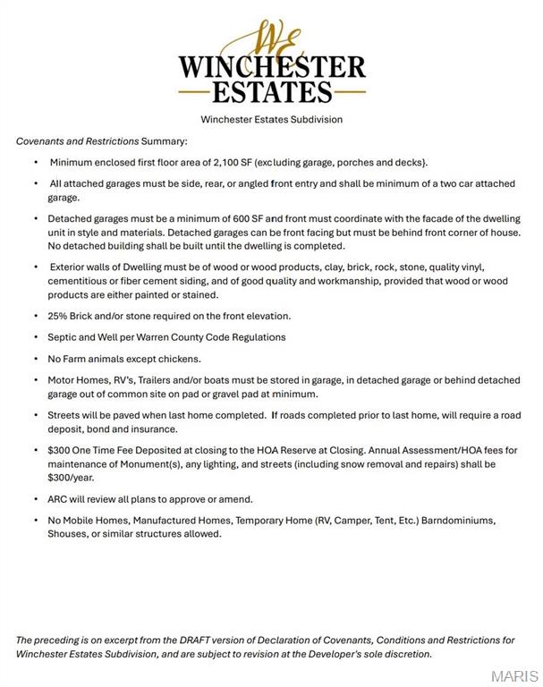 Winchester Estates - Land