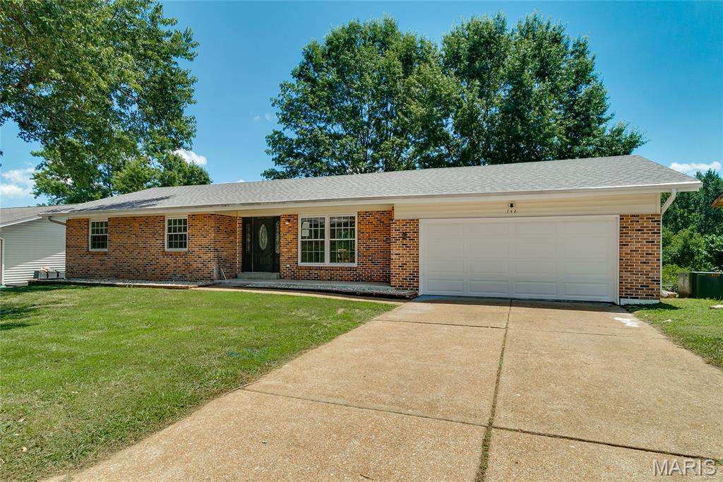 Welcome to 742 Boca Chica in beautiful Fenton MO. The home is close to everything Fenton has to offer in Gravois Bluffs! This 3
bedroom 2 bath home is move in ready with all the bells and whistles. . This beautiful home has over 1600 sq ft of living space and has been meticulously renovated to offer an exquisite blend of style, comfort and modern convenience.  Inside you will be greeted by a inviting interior that features New flooring, a warm paint color and dramatic dark doors. As you enter the Great room, you will love the large open concept!! The large kitchen features custom cabinetry, stainless steel appliances, granite counter tops, and a beautiful 8 foot center island!!  The family room features a dramatic dark fireplace and additional gathering space!   The new patio door from  the breakfast room leads to a beautiful fenced backyard and brand new deck.  All of the bathrooms have been updated, and have beautiful tile in the tub/shower areas. New roof, and so many new upgrades! This one will not last long