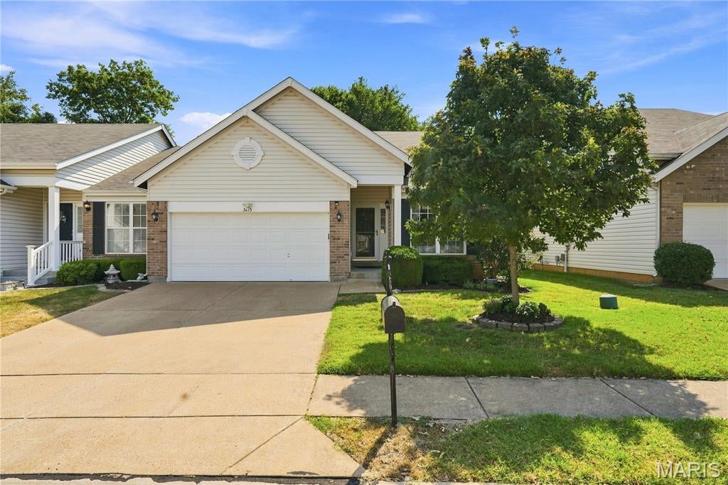 Enjoy carefree villa living in this beautifully maintained home! Open floor plan with vaulted ceilings in great room, kitchen, breakfast room and primary bedroom. Beautiful hardwood flooring throughout the foyer, office, great room, kitchen, and breakfast room. The kitchen boasts wood cabinets with granite countertops, stainless appliances and overlooks the breakfast area with access to a spacious patio for relaxing or entertaining. The main level offers two bedrooms, two full baths, and main floor laundry for ultimate convenience. Open stairway to finished lower level featuring a spacious family room with wet bar, private third bedroom, deluxe full bath with a corner jetted tub and separate shower and storage room with built in shelving. There is a chair lift to the lower level that will stay with the home. Outstanding location just minutes from shopping, dining, and amenities.
