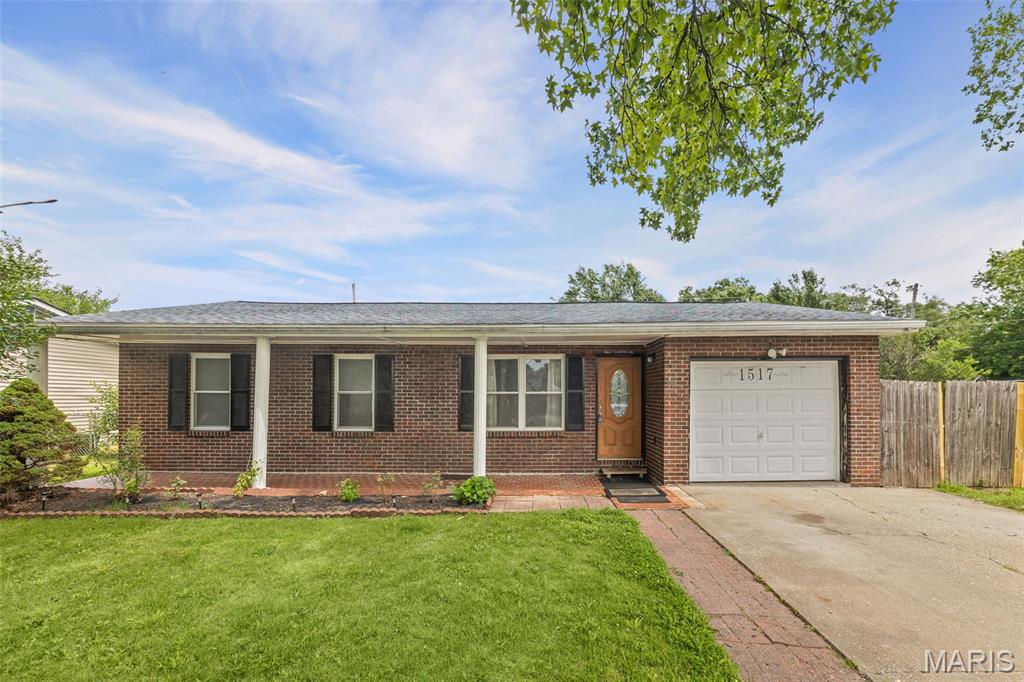 Charming Brick-Front Ranch on a Double Lot!

Welcome home to this beautifully maintained 3-bedroom, 1-bathroom ranch, perfectly situated on an expansive double lot. Step onto the inviting covered front porch and through the decorative front door to find a spacious, light-filled living room. Durable and stylish ceramic tile flooring flows throughout the entire home.

The functional kitchen comes equipped with a range and dishwasher, opening seamlessly into the dining area—perfect for casual meals or entertaining. Down the hall, you'll find three comfortable bedrooms and a full bath, while a dedicated laundry/utility room is conveniently located just off the kitchen.

Outdoor living is a breeze in the privacy-fenced backyard, featuring a massive 17' x 26' covered stamped-concrete patio that's ready for your next barbecue. Best of all? This home has already passed its occupancy inspection, making it truly move-in ready! Listing broker has attempted to offer accurate data & info is deemed reliable but not guaranteed. Square footage may not be accurate. Buyers & agents are responsible for verifying accuracy.