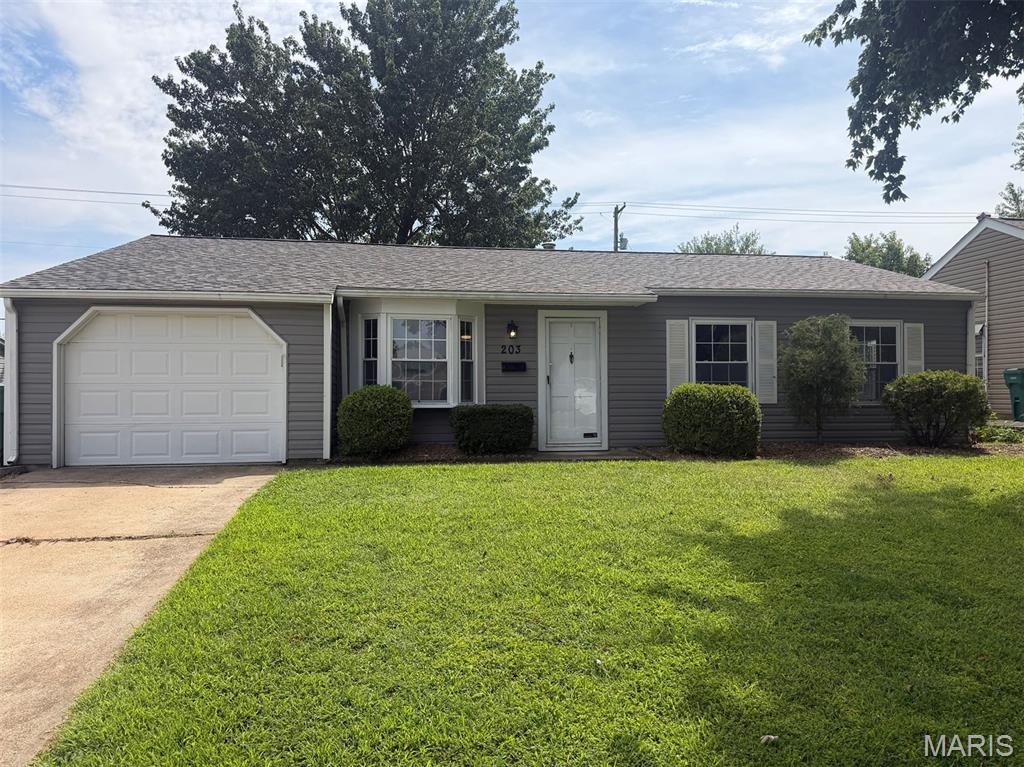 Welcome to 203 Dartmouth Drive! This move-in-ready 3-bedroom, 2-bath ranch has been refreshed throughout and is ready for its next owner.  Step inside to find new carpeting, fresh paint throughout, and updated lighting that gives the home a bright, clean, modern feel. The kitchen has been beautifully updated with new cabinets, countertops, sink and faucet, creating a fresh and functional space for everyday living.  Both bathrooms have also been refreshed with updated vanities and new toilets. Major improvements provide additional peace of mind, including a new HVAC system installed in July 2026 and a roof replaced in 2023. Outside, enjoy the fenced backyard with plenty of room for entertaining, pets, gardening or simply relaxing outdoors. An attached one-car garage adds convenience and additional storage. Agent owned.
With its combination of recent updates, major system improvements and a convenient O'Fallon location, 203 Dartmouth Drive offers the opportunity to move right in and enjoy. Schedule your showing today!