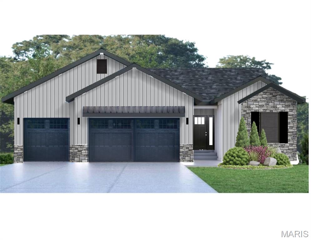 This home is currently under construction. Welcome to Raintree Plantation- our newest 3 bedroom 2 bath offering is sure to impress! With a breathtaking view overlooking the 10th fairway down to the beautiful duck pond- it's time to claim a stake on your piece of the American Dream- this home features high end luxury plank flooring throughout the kitchen/living room/ dining room combo, the open floor plan and vaulted ceilings gives you an amazing space to sit and relax in front of the gas fireplace on those chilly winter nights or gather around the oversized quartz countertop with friends and family for a wonderful holiday get together- step out the sliding glass doors onto your 12x12 covered deck and relax in the shade with a great book- with 3 large bedrooms filled with plenty of natural lighting, including the primary featuring a bay window, separate shower and tub, dual sinks and a large walk in closet! Admire the oak handrailing with black rod iron spindles as you make your way to the basement which will be wide open spaces just waiting your inspired finishes, we took care of the walk out sliding glass doors for you- other notable additions to this gorgeous home include oversized 3 car garage with Black Classica doors and NorthHampton panels/ Harvard slate colored siding with black shutters, soffit, fascia, gutters and downspouts/ main floor laundry and mudroom. Raintree Plantation is a highly desirable neighborhood with 4 lakes, boating, fishing, waterskiing, tubing, white sand beach! Hit the country club and play a round of golf on the beautifully manicured 18 hole golf course, cool off on those hot summer days at the private pool, or have a night out for dinner and drinks at the 4 Lakes Restaurant and Bar. All less than a minute from this amazing home! An opportunity just waiting for you! The Country Club fee's are separate from POA fee's. home colors and features subject to change.