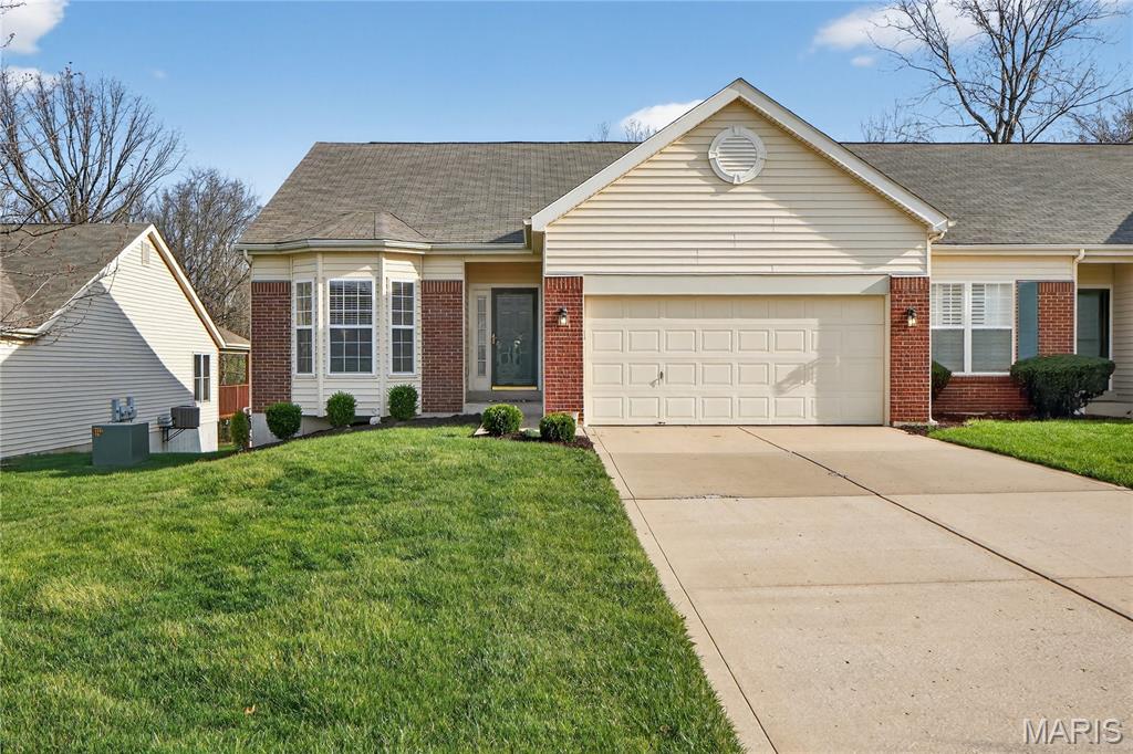You will love the newer luxury plank flooring* Vaulted ceilings and bay windows make this home so bright.  Kitchen has granite counter, breakfast bar, and a pantry. Main floor laundry has a sink and coat closet. Newer triple sliding glass door to your composite covered deck. A great view of golf course, but trees will be filling in soon.  Lower level has full bedroom and full bath.  Deep pour.  Plenty of storage.  A second oven in unfinished area, which will help during the holidays.  Walk out with newer sliding doors with inserted blinds that raise and lower. Garage is drywalled and has one wall of peg board to help you stay organized.  Ready for you to move in.