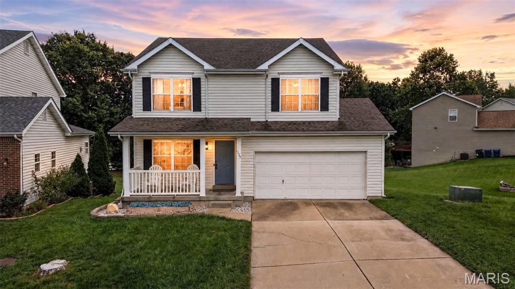 Welcome home to this super clean, adorable 4-bedroom, 2.5-bath home in a sought-after community just off Prospect Road and Hwy 40/64! This home has had so many updates throughout and truly shows pride of ownership from top to bottom.

Step inside to a bright and spacious front sitting room filled with natural light, then continue into the cozy living room featuring a gas fireplace. The eat-in kitchen has been beautifully refreshed with updated cabinetry, granite countertops, stainless steel appliances, tile backsplash, and access to the oversized deck that's perfect for entertaining or relaxing outdoors.

Upstairs you'll find an updated staircase, a versatile loft area, four spacious bedrooms, and updated LED lighting. The primary suite offers two closets and a double vanity.

The partially finished walkout basement provides even more usable space and leads to an oversized, level backyard backing to a mature tree line.

Conveniently located near The Meadows, Quail Ridge Park, Founders Park, shopping, dining, and more!

Final touches are happening now and professional photos are coming soon. This one should be LIVE THIS WEEK! With all the updates, fantastic condition, and great location, you won't want to miss it!