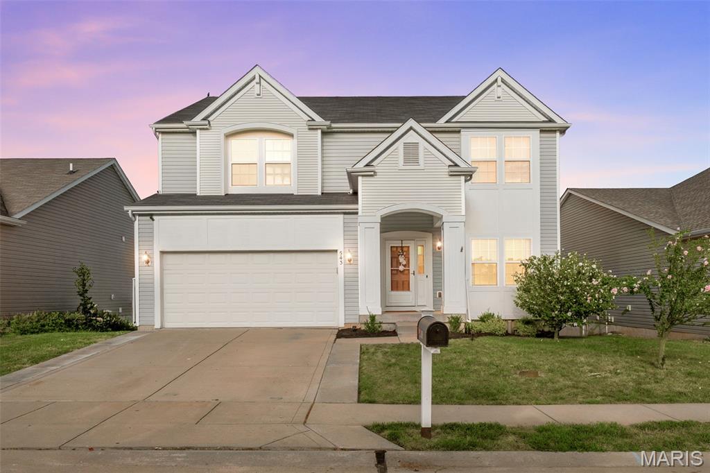 Showings Start September 22nd! Welcome to 543 Country Chase Drive! Tis spacious 4-bedroom home features 9-foot ceilings and engineered wood flooring throughout the main level. The inviting floor plan offers a private office, formal dining room, and a well-designed kitchen with an adjoining breakfast area that opens to the family room, a welcoming powder room, and sliding glass doors that lead to the deck. Upstairs, you'll find a versatile loft, and a generous primary suite featuring a large walk-in closet and a private bathroom with a separate shower and double sinks, and 3 nice size bedrooms with a shared bathroom. Enjoy outdoor living on the composite deck, complete with stairs and a landing leading to a paved patio and gas fire pit with a convenient direct gas line from the house. The walkout basement offers excellent potential and is ready for your finishing touches. Additional features include a vinyl-fenced backyard and a two-car garage. Located just around the corner from the subdivision amenities, including a clubhouse, in-ground swimming pool, two playgrounds, and scenic walking trails. You're also close to HWY 364 and HWY 40, grocery stores, schools, and lots of shopping. This home offers plenty of space inside and out in a wonderful Lake St. Louis neighborhood!