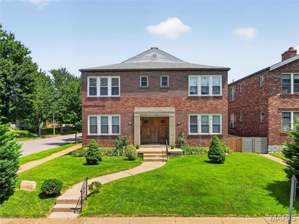 Great investment opportunity in highly desired Holly Hills neighborhood quadruplex. All four units updated, two within the last year, each unit has enclosed back porch 8x7, central air, separate washer & dryer hook-up and storage. Garages could be leased for additional income. Newer windows 2023, newer roof 2022. Great neighborhood and walking distance to Carondelet Park, restaurants, shopping, churches and Schools.