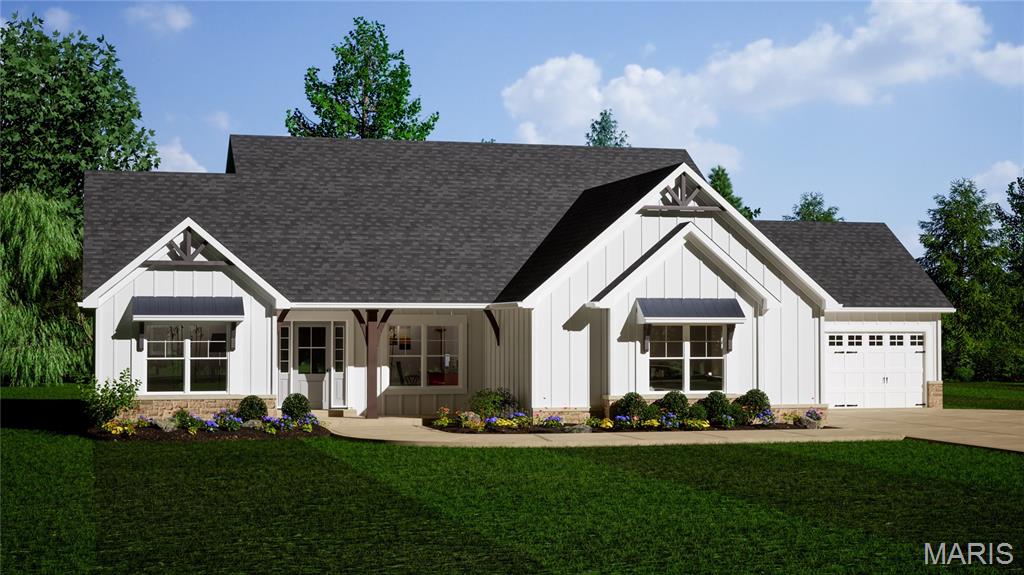 This Stunning Ranch Home Under Construction has a 4 Car Garage & sits on just over a 1/2 acre.  Enter through the 8' Tall, 3/4 Glass Double Front Doors into the Foyer w/ 11' Ceilings that flow into the Great room, Kitchen & Breakfast Room.  9' Ceilings everywhere else.   Off the Foyer is a Flex Room / Office which looks out into the front porch.  The 4' wide, Open Stairs have a Landing & Iron Spindles to the Lower Level. The Great room has a 60" Platinum Recessed Fireplace w/ Windows on each side & Transoms above.  The Kitchen has 42" Maple, Soft Close Cabinets w/ Dove Tailed Drawers, Crown Molding, Quartz Counters, a 5' Deep Island w/ Additional Cabinets on the backside of the Island w/ Overhang, a Double Trash Cabinet & Stainless Appliances.  Other Features in this Home Include Windows with Black Exterior & White Interior, 8' Tall, 5 Panel Doors w/ Matte Black Hardware, 5 1/4" Baseboards, 3 1/4" Door Casing, a Triple Slider in the Breakfast Room, Laminate Floors & Can Lighting that flow through the much of the Main Floor.  The Primary Bath has Double Bowl, Adult Height Vanities, Upgrade Counters w/ Wave Sink Bowls, a 5' Shower w/ Marble Walls, a Heavy Glass Swing Shower Door & Moen Matte Black Faucets.  Additional Features Include Adult Height, Maple Cabinets in the other 2 Baths w/ Upgrade Counters, a Walkout w/ Additional Windows in the Lower Level, 8' Tall Carriage Style, Insulated Garage Doors w/ Windows, Rough In for a Future Bath in the Lower level & a Fully Sodded Yard.