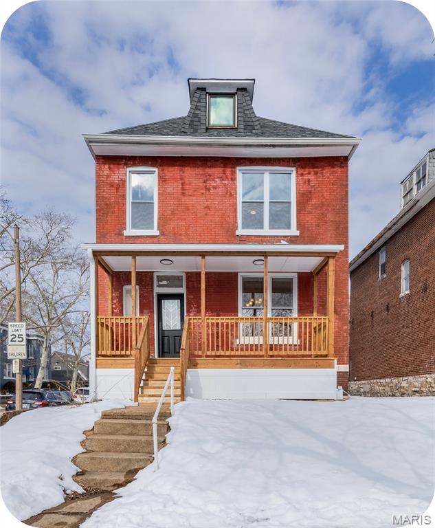 Located in the heart of Tower Grove South, this charming home perfectly blends timeless character with modern updates.  Coffee Drinker? Hartford Coffee is just steps away! Tower Grove Park feels like an extension of your backyard—ideal for morning walks, dog outings, or weekend strolls. Your home will be the go-to meet up for the TG Farmers Market, Festival of Nations, and Food Truck Fridays!
The home features 3 bedrooms (PLUS an office/nursery) and 2.5 baths, offering plenty of space for a growing family to spread out and make lasting memories. Original hardwood floors throughout, an elegant entry staircase, an OG pocket door, and a beautiful decorative fireplace—all showcasing the rich, detailed history of the home. The updated kitchen is designed for both everyday living and entertaining. The brand-new addition off the back will quickly be your new favorite spot to enjoy your morning coffee, with a generous backyard perfect for summer grilling, yard games, entertaining, and outdoor relaxation. The second floor boasts a spacious, fully updated primary suite that includes a nice sized walk in shower, plenty of storage, laundry hookups and walk-in closet. On this floor there is another large bedroom, full bath, and bonus office or nursery. The expansive third floor offers even more flexibility—ideal as a third bedroom, guest suite, playroom, or large home office. Don’t miss this TGS charmer!