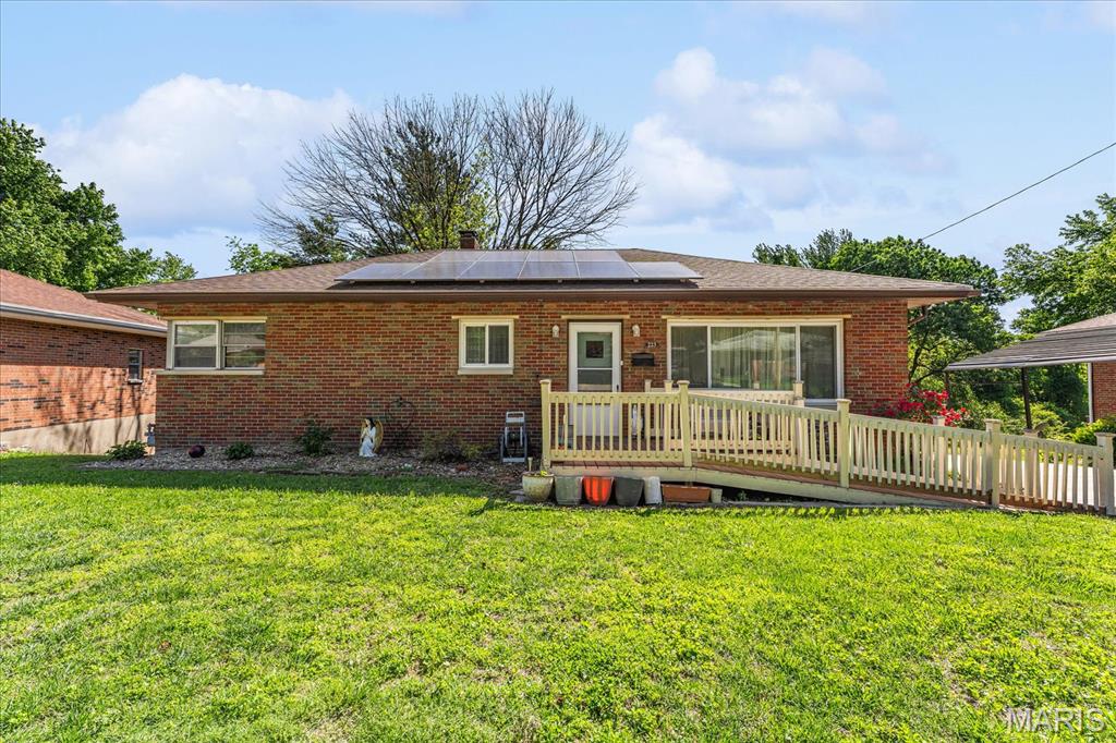 More Home, More Value: Updated All-Brick Ranch with Finished Basement in Alton

Space, updates, a private backyard, and a location that puts everything within easy reach — this solid all-brick walk-out ranch checks every box for first-time buyers, downsizers, growing families, and investors alike. With 4 bedrooms, 2 fully updated bathrooms, and a finished lower level that opens up a world of possibilities, there is simply more here than most homes at this price point offer.

The main level welcomes you with a bright living room, dining area, and a fully updated eat-in kitchen featuring soft-close cabinetry and drawers. Three bedrooms and an updated full bathroom round out the upper floor — a classic, comfortable layout that works for virtually any lifestyle.

Head downstairs and the home opens up even further. The finished walk-out lower level adds a large family room, a fourth bedroom, an updated full bathroom, and one of the most versatile spaces you'll find — an oversized laundry and storage room with its own garage-door access. Use it as a workshop, store lawn equipment and seasonal gear, pursue a hobby, or simply enjoy the extra breathing room.

New HVAC and water heater (2023) mean the big-ticket mechanical items are already handled. Solar panels help keep monthly energy costs noticeably lower than comparable homes without them — a genuine bonus whether you're stretching a budget or simply appreciate keeping more money in your pocket. A brand-new driveway, wheelchair-accessible front ramp, white vinyl privacy fence (2023), patio, and storage shed make the exterior just as dialed in as the interior.

Located in Alton with easy access to River Road, the Mississippi Riverfront, IL-140, IL-143, and the Clark Bridge for a quick hop into the St. Louis metro — you're well-connected without the city price tag. Shopping, dining, schools, and parks are all minutes away.

All-brick durability, a finished basement, updated systems, solar savings, and a fenced backyard — this is the kind of well-rounded value that doesn't stay on the market long.

Please excuse the boxes — the seller is actively preparing for their move.