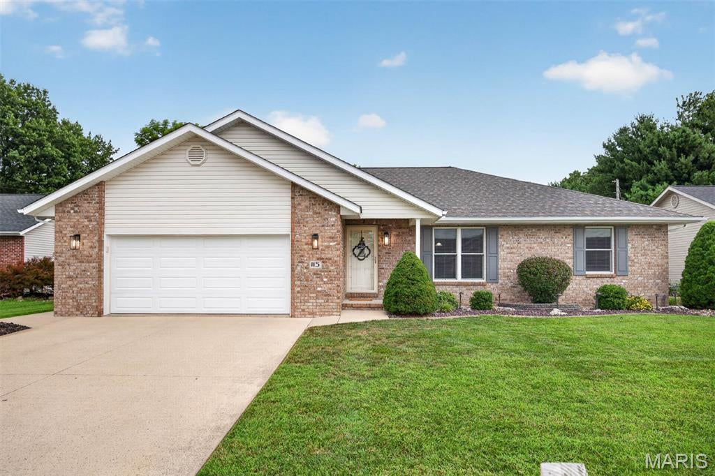 Welcome home to this "Meticulously Maintained" 4-bedroom, 4-bath Ranch home in the Beautiful "Camden Estates" subdivision of Highland, Illinois! Perfectly situated with a convenient location to Schools, Dining, Shopping, Interstate & Trails!  This "Move-In Ready" home offers an EXCEPTIONAL blend of Style, Comfort, and Functionality! Step inside to discover a stunning and spacious Living Room with GORGEOUS Wood Flooring, Custom Wall Accent & Neutral Color Palette!  The BEAUTIFUL kitchen accentuated beautifully by the large island/breakfast bar, massive countertops, wood cabinetry & newer appliances!  Blended effortlessly into the Spacious Dining area with sliding glass doors leading to the covered patio—perfect for outdoor entertaining or relaxing evenings at home. The thoughtfully designed split-bedroom floor plan provides privacy for the spacious Master Suite, complete with a GORGEOUS En-Suite bath featuring a tub/shower combination, separate walk-in shower, and Double Sink & Walk-In Closet.  Two additional bedrooms, Spacious, Full Hallway Bath, Convenient combination Laundry room/Half bath complete the main level. The finished lower level offers outstanding additional living space with a large family/recreation room,  impressive Full-Sized, Custom Bar with kitchenette (bar stools included), fourth bedroom, full bathroom, and abundant storage options—ideal for entertaining, guests, or multi-generational living.  Fantastic updates throughout!  Don't miss this AMAZING OPPORTUNITY—schedule your private showing today and see everything this incredible home has to offer!  PRIDE IN OWNERSHIP IS ON FULL DISPLAY AT THIS EXCEPTIONAL HOME! Roof 2021, H/W 2022. Sale contingent upon Seller closing on identified home.  Audio and Visual recording devices in use at property.