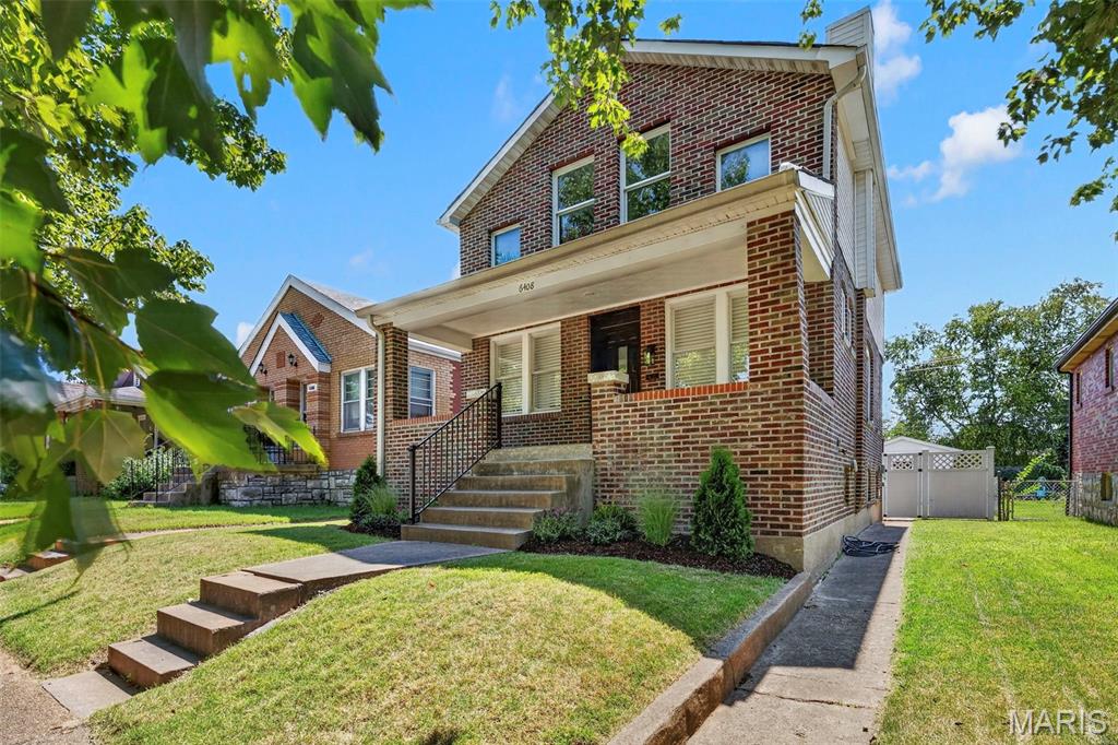 Welcome to 6408 Oleatha, a beautifully renovated brick home in the heart of Lindenwood Park where classic St. Louis character meets fresh, modern finishes. Step inside to a bright, open main level featuring beautifully refinished hardwood floors, abundant natural light, custom woodwork and trim details, and an effortless flow between the living, dining, and kitchen spaces. The completely updated kitchen is the centerpiece of the home with crisp cabinetry, quartz countertops, a stylish backsplash, and stainless steel appliances. A large peninsula offers additional prep space and seating. A convenient first-floor laundry room makes everyday living even easier, while the fully enclosed and climate-controlled back porch provides flexible bonus space for a home office, playroom, sitting area, or morning coffee.

Upstairs you’ll find three bedrooms and a beautifully renovated full bath featuring a separate soaking tub, tiled walk-in shower, and elevated finishes throughout. A convenient half bath on the main level adds functionality for guests. Outside, enjoy a level backyard, deck, fresh landscaping, and a detached one-car garage for off-street parking and additional storage. The full basement provides even more storage and future possibilities. With thoughtful updates throughout, an inviting floor plan, and a fantastic location near Lindenwood Park, neighborhood restaurants, shops, and everything the Hampton/Chippewa corridor has to offer, this move-in-ready home is one you won’t want to miss.