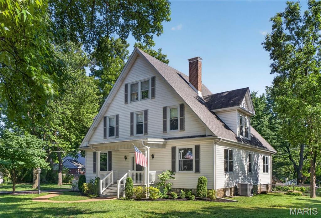 Welcome to 9310 Old Bonhomme Road in Olivette, located in the highly sought-after Ladue School District. This classic white farmhouse offers an exceptional opportunity to own a five-bedroom, two-bath home with 3,083 square feet of living space on a .56-acre level lot.

The flexible floor plan includes a bedroom on the main level, with four additional bedrooms upstairs. An unfinished attic provides approximately 420 square feet of additional space, offering more living space for future use.

The home features generously sized rooms, tall ceilings, a home office, and a bright sunroom that brings in abundant natural light and adds versatile living space. Interior updates include fresh paint, brand-new carpet, and new stainless steel appliances, including an oven, dishwasher, and refrigerator.

Conveniently located with easy access to major highways, shopping, and dining, this property combines space, character, and a desirable location within Ladue Schools—an excellent option for buyers seeking room to grow and personalize.