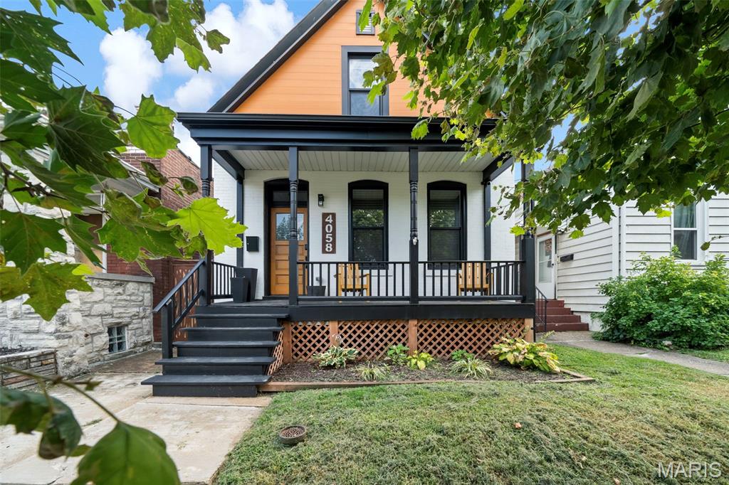 Treat yourself to this unique & vibrant Tower Grove South oasis, just minutes from all the fun in South City.  High end finishes throughout with designer lighting, trim, and fixtures, offering a perfect blend of pool party vibes with elements of sophistication found in every detail.  Extensively renovated in 2021 by an inspired urban developer, boasting a chef grade kitchen with quartz countertops, custom euro style cabinetry and stainless appliances, luxuriously appointed main floor bathroom with stately walk-in shower & separate soaking tub & vented mirrors, central HVAC for the main level and PTAC mini-split systems in both bedrooms, thermally efficient windows, inviting basement half bathroom, and modern electrical / plumbing systems.  All this plus a gorgeous in-ground pool with gas heating to extend the swimming season well into the fall... Second floor has 2 nicely appointed bedrooms with spacious closets and a working alcove in between that provides a comfortable space to catch up on the day's emails after a long day of play.  Lower level offers a spa-like setting with a built-in infrared sauna and a red light therapy bed included with sale.  Just a quick bike ride to Tower Grove Park for the one of the best urban outdoor experiences available, plus dozens of local dining and entertaining options around every corner.  Located on a one-way street for ease of parking and limited traffic.  Call today to schedule your private tour with one of our local experts!