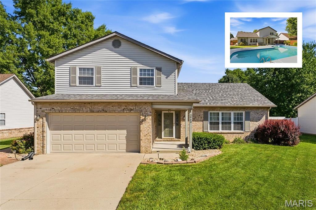Located in the highly sought-after Wolf Branch School District, this spacious 4-bedroom home offers a fantastic combination of thoughtful updates, functional living space, and an incredible backyard oasis that is a destination all by itself. 

The main level features seamless LVP flooring providing consistency and continuity. Recessed living room with soaring vaulted ceilings creates an immediate sense of space. Formal dining room provides a great space for entertaining, while the spacious kitchen features painted cabinetry, newer granite countertops, updated backsplash, and a convenient pantry. Just off the kitchen, the family room features a gas fireplace and direct access to the backyard, making the transition from indoor to outdoor living effortless. A main-level laundry and powder room complete the first floor.

Brand new carpet installed on the upper level where you’ll find all 4 bedrooms and 2 full baths (both with new tile). Primary suite is generously proportioned with large walk-in closet and attached, private full bath
And then there's the backyard. This is where the home truly shines. A covered patio, hot tub, and in-ground pool create a private backyard oasis designed for effortless entertaining, relaxing evenings, and enjoying the best of outdoor living.
With a newer architectural shingle roof in the last 3 years, and a new HVAC system in 2025, this home delivers the perfect combination of peace of mind, lifestyle, and overall value – this home is ready for you – schedule your appointments today!