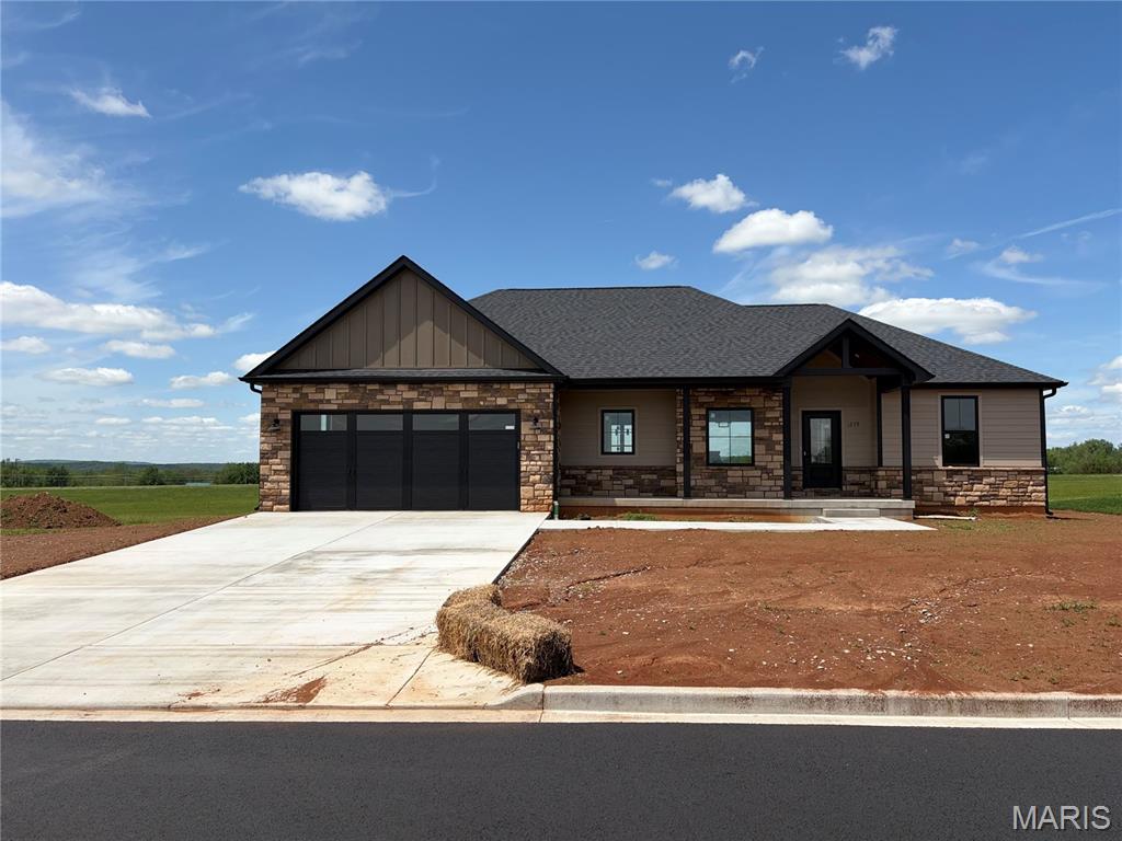 Brand-new ranch construction designed for modern living with over 1900 square feet! This 3-bed, 2-bath home features an airy open-concept great room with vaulted ceilings and durable LVP flooring—perfect for kids and pets. The heart of the home is the chef-inspired kitchen boasting a massive island, walk-in pantry, and sunny dining area. Retreat to the primary suite with a soaking tub, or enjoy sunsets on the covered patio overlooking the airport run-way. The secondary rooms feature 9 foot ceilings. Need more space? The huge walk-out basement (with bath rough-in , 9 foot pour & 2 egress windows) is ready for a playroom or extra bedrooms. Oversized 2-car garage included! This amazing home comes with a 1 year builder's warranty.