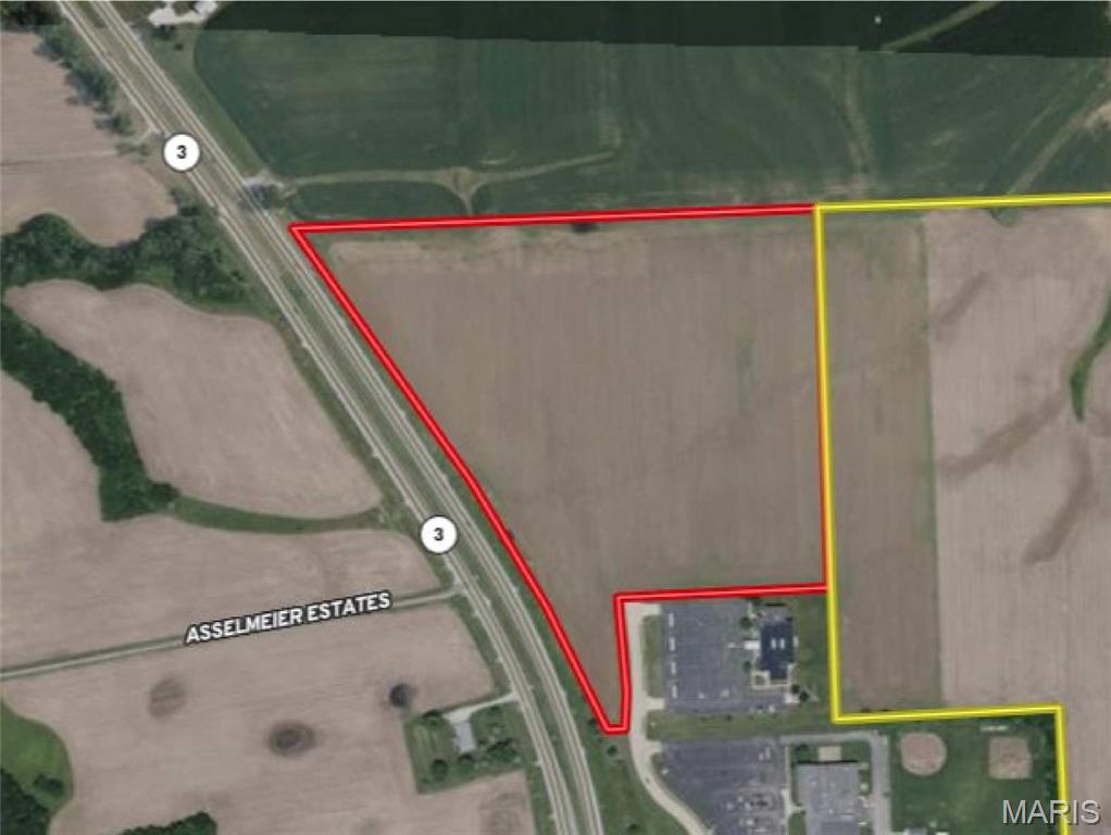 Price listed is starting bid only. Tract A -  Positioned directly along highly traveled Hwy 3 with access from Caring Way Drive, directly in front of the Monroe County YMCA - HTC Center, and LifeChurchX, this 25 +/- acre tract offers exceptional commercial development potential.
The property’s outstanding visibility and accessibility make it ideal for retail, hospitality, service businesses, distribution, medical, or mixed-use development. Currently in productive farmland with a strong Soil PI of 116.9, this tract combines immediate agricultural productivity with outstanding future upside. Large commercial tracts with this level of frontage and traffic exposure are becoming increasingly rare. Taxes for Tract A - Part of parcel 04-26-400-009-000 - $581.32 (will be a split parcel). There will be a utility easement on Tract A to service Tract B & C.
 Live and online Wednesday July 29, 2026 at 6:30 PM Live Auction Location: Monroe County Fairgrounds – 4177 State Route 156, Waterloo, IL 62298. Listing price is not indicative of the reserve.