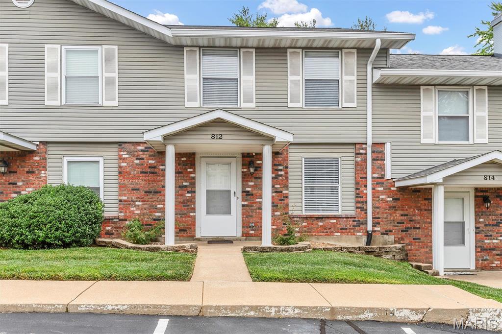 Beautifully Updated 2 Bed, 2.5 Bath Townhome in the Heart of St. Peters. Move right into this spacious, completely updated townhome, conveniently located in the heart of St. Peters and approved for both FHA and VA financing! The inviting main level features luxury vinyl plank flooring throughout, fresh neutral paint, an updated half bath, and a bright eat-in kitchen with a separate dining area. The kitchen is equipped with custom cabinetry, stainless steel appliances, a dishwasher, ceramic tile flooring, and a breakfast bar—perfect for everyday living and entertaining. A convenient main-floor laundry room adds to the home's functionality. Upstairs, you'll find two generously sized primary suites, each with its own private full bathroom, offering comfort and privacy for residents and guests alike. Newer carpeting, abundant closet space, and additional storage beneath the stairs provide plenty of room for organization. Enjoy relaxing outdoors on your private patio, surrounded by common green space. Community amenities include a swimming pool, trash service, and beautifully maintained grounds. As an added bonus, St. Peters parks are located directly across the street, offering walking trails, recreation, and outdoor enjoyment just steps from your front door. A fantastic opportunity to own a move-in-ready home in a highly convenient St. Peters location!