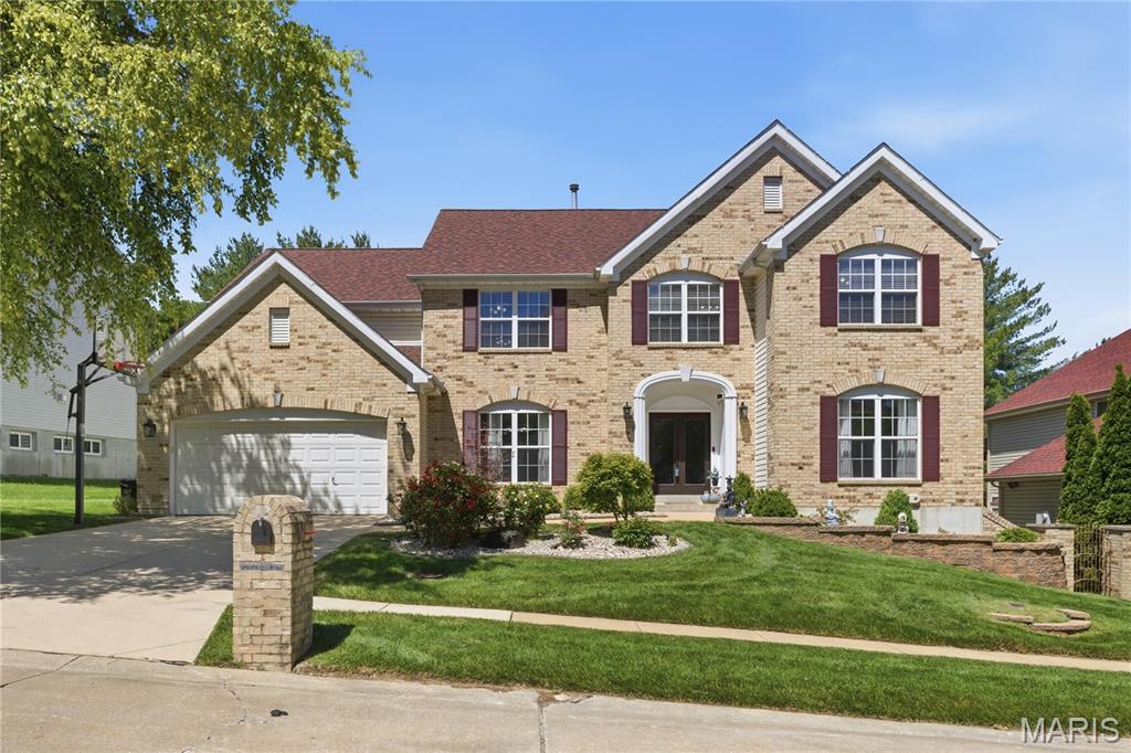 NEW PRICE DROP. Don't miss the chance to own this extraordinary 2 story, 4 bedroom, 3 full and 2 half bath home in the desirable Nooning Tree subdivision and sought after Parkway Central School District.  As you enter the naturally sunlit entry foyer you will be greeted by soaring ceilings and an open floor plan with gleaming hardwood floors throughout the main level which includes a spacious dining room, a large office, a cozy great room with gas fireplace, a convenient main level laundry room and a gourmet kitchen that opens into the family room. The stunning updated kitchen is a dramatic focal point complete with granite countertops, 42" custom cabinetry, a walk-in pantry, breakfast bar, stainless steel appliances and a commercial grade hood that vents to the exterior. Off the kitchen, from the breakfast room you can access the private level backyard through the French doors that lead to a large maintenance free composite deck that is perfect for relaxing and entertaining. On the second floor you will find four spacious bedrooms, including the spectacular master bedroom suite which presents two large walk-in closets and an opulent ensuite bath with a soaking tub, separate glass shower, and double sinks. Other bedrooms include one with an ensuite bathroom and two that share a convenient jack and jill bathroom. The beautiful and newly finished basement with gorgeous wood floors provides extra recreational space and an additional half bath. With NEW paint and flooring throughout, NEW Level 4 roof, NEW composite deck, NEW HVAC, NEW water heater, NEW water softener, NEW exterior doors, irrigation system and MORE this home is turnkey ready for the next homeowner. With restaurants, grocery stores, hospitals, shopping nearby, close proximity to major highways, and prime Chesterfield location, and HOME TO THE UP AND COMING DOWNTOWN CHESTERFIELD . This is a  MUST see!